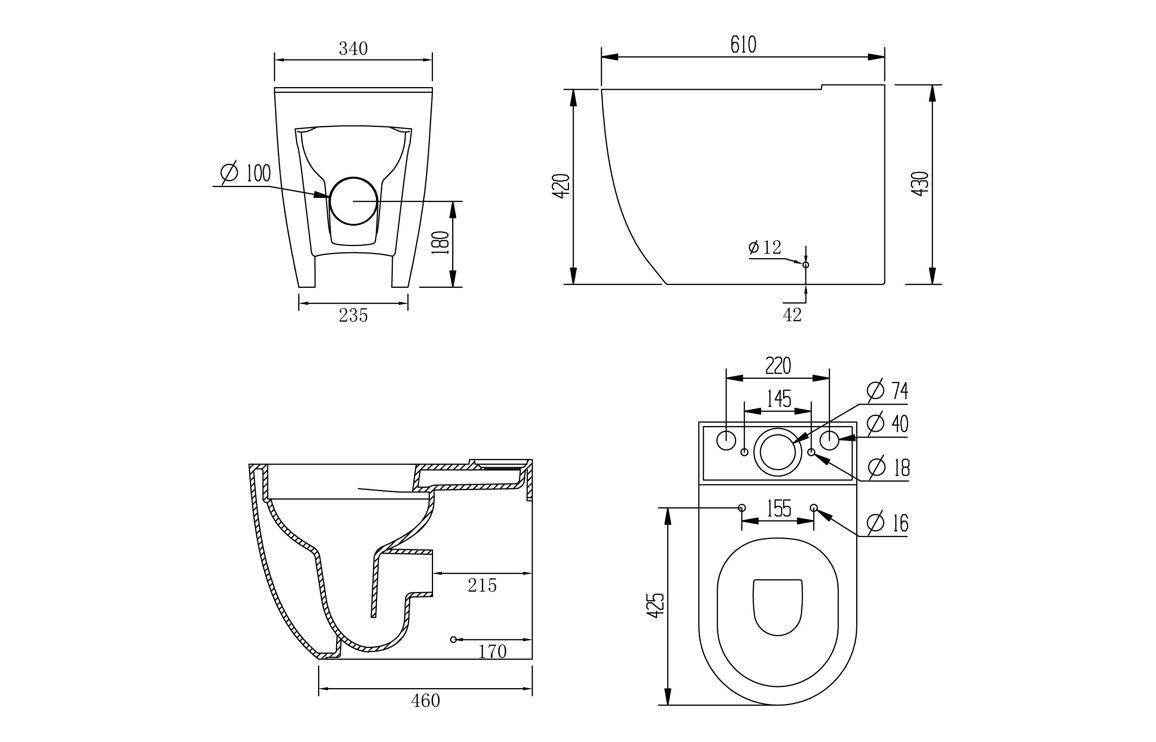 MyBathrooms Opus Swirlux Short Projection Close Coupled Fully Shrouded WC & Soft Close Seat