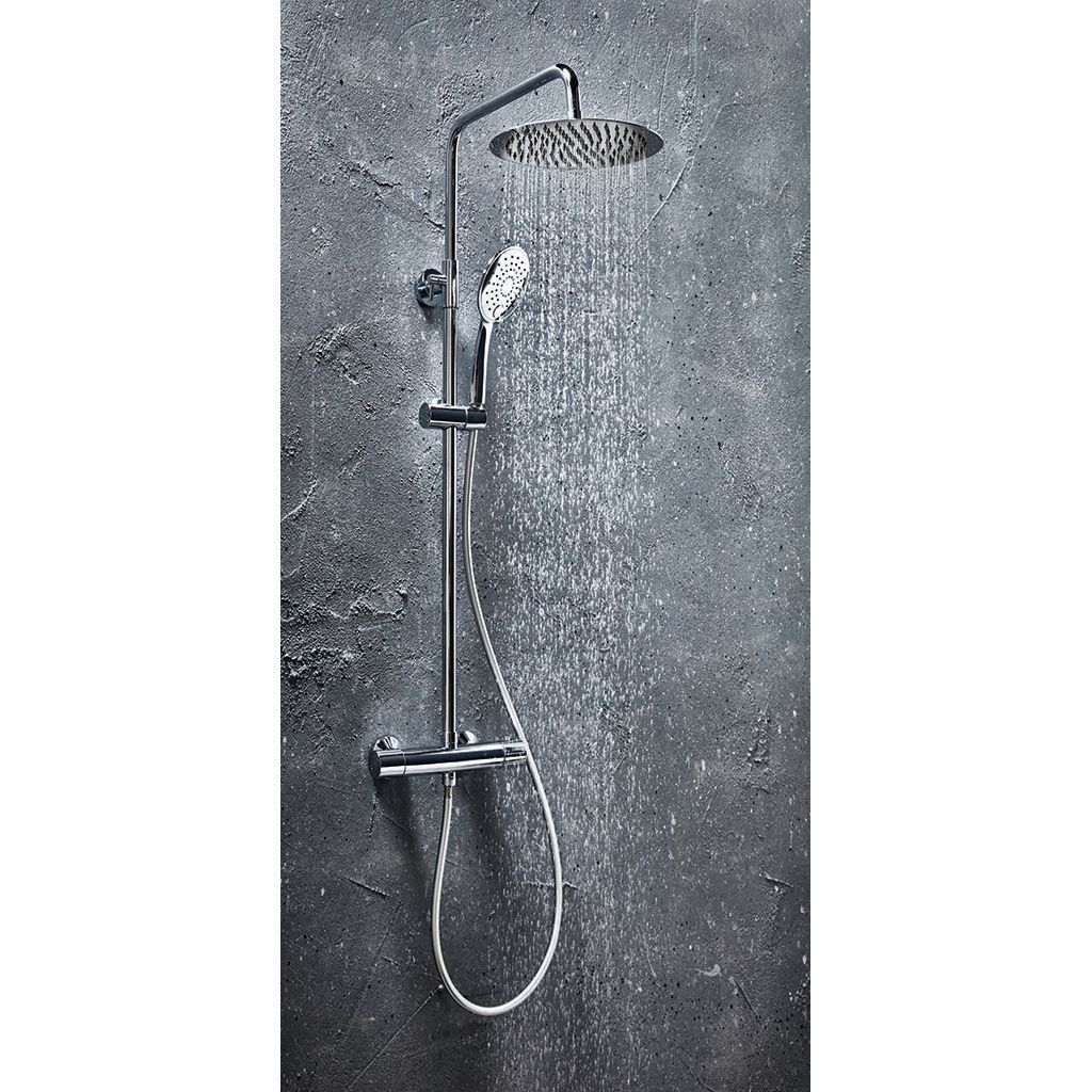 Scudo Messi Round Cool Touch Rigid Riser Shower – Chrome