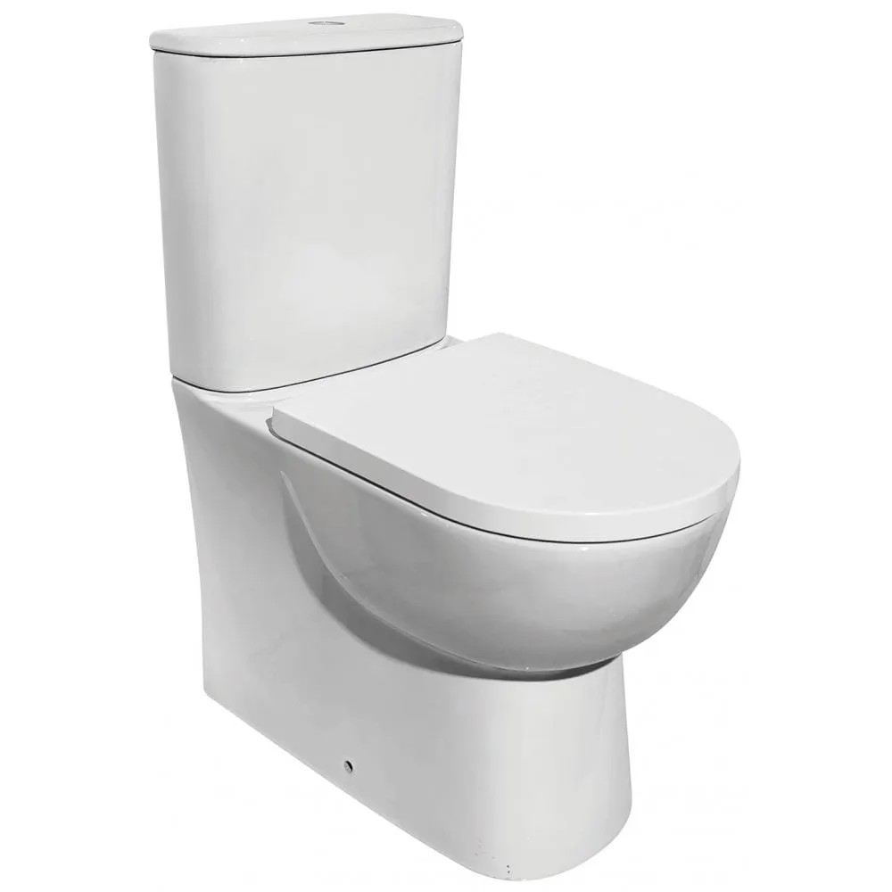 Qualitex Estoril Comfort Height Rimless Closed Sided WC & Soft Close Seat