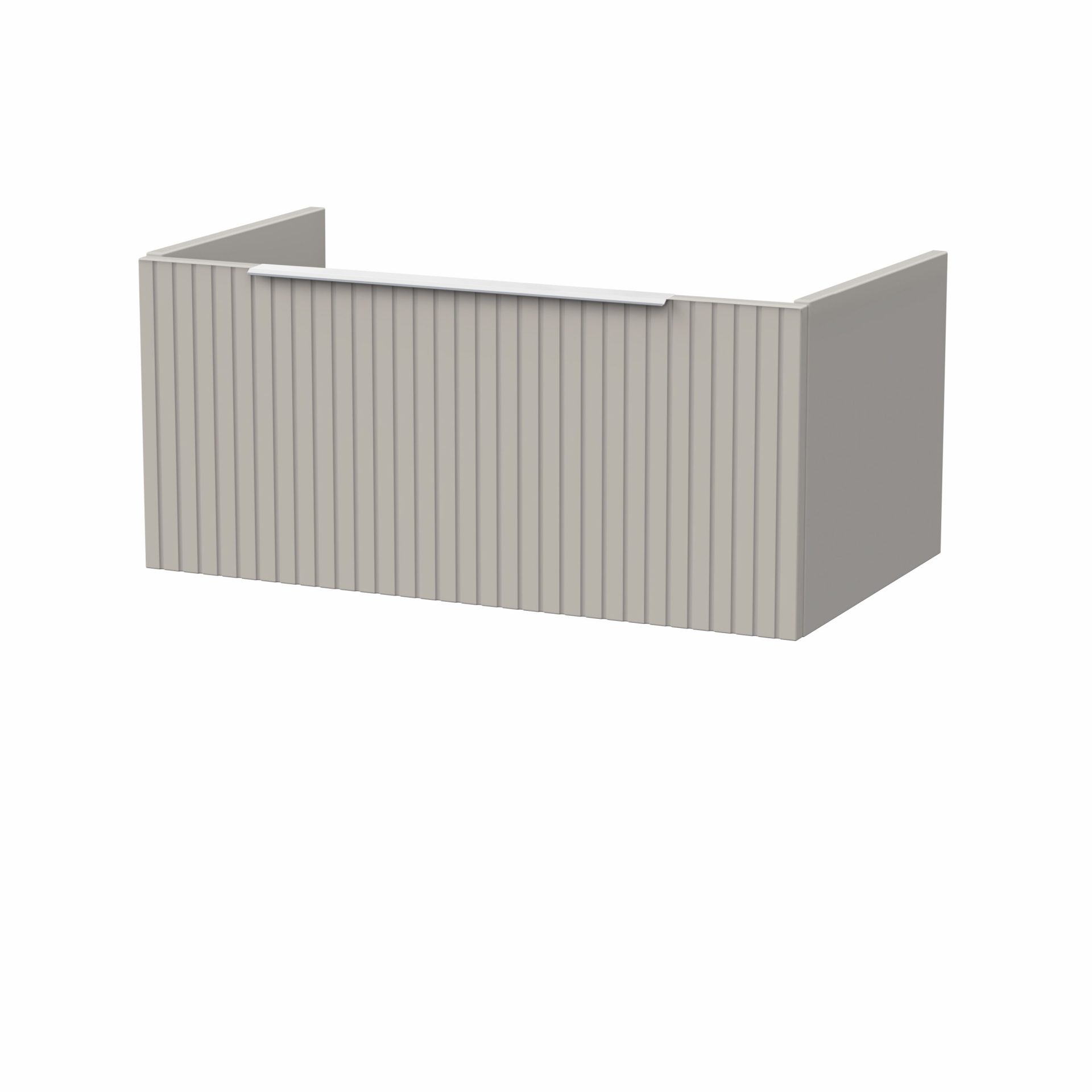 Nuie Lux Flume 800mm 1 Drawer Wall Hung Vanity Unit – Pebble Grey