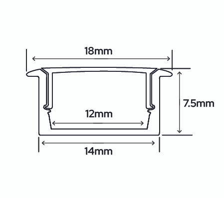 Sycamore Recessed Slim Profile with Diffuser 2m