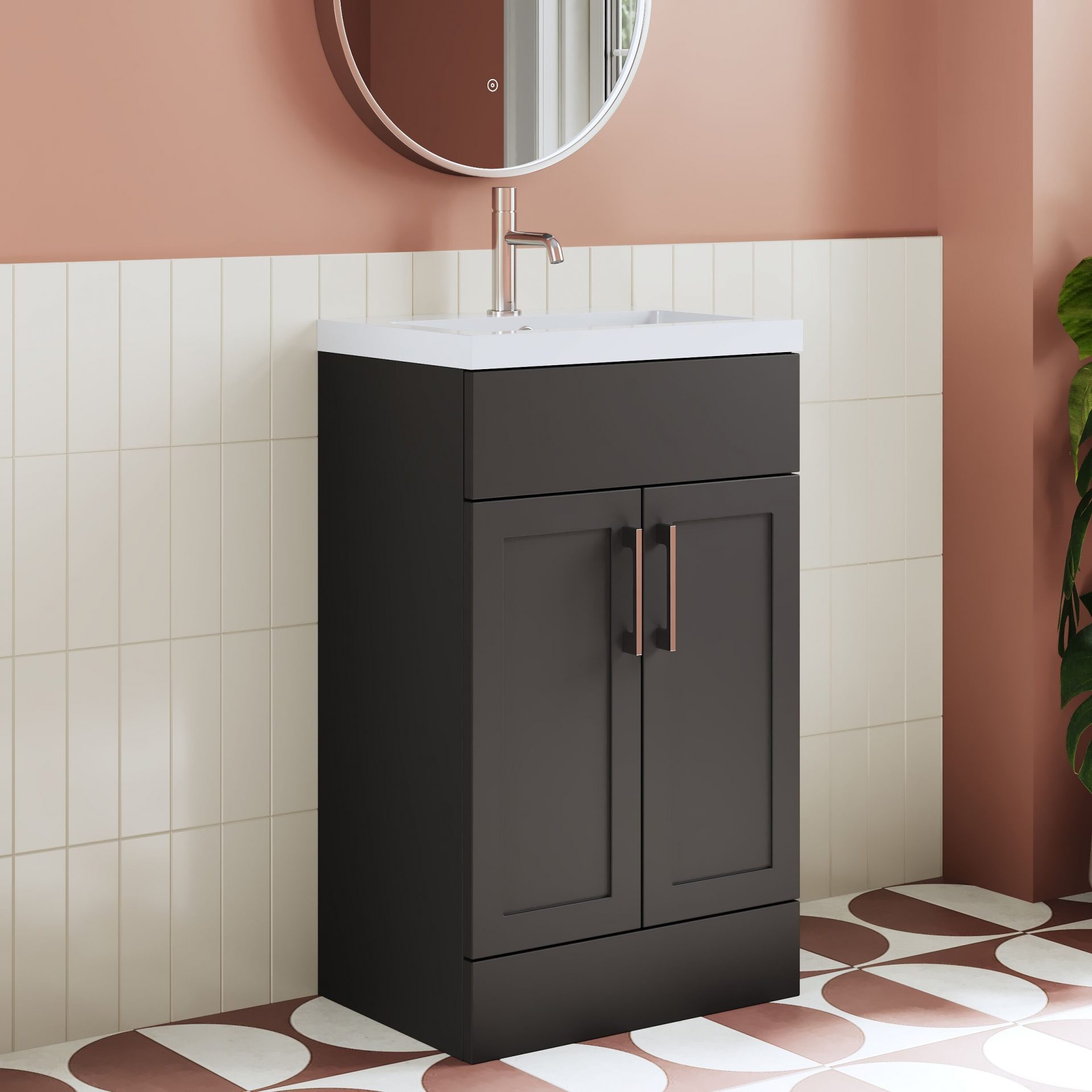 Nuie Lux Fable 500mm 2 Door Standard Floorstanding Unit – Soft Black