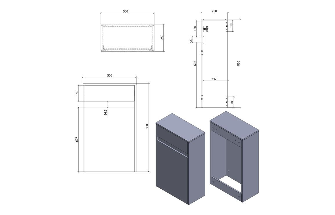 MyBathrooms Volini 500mm Floor Standing WC Unit – White Gloss
