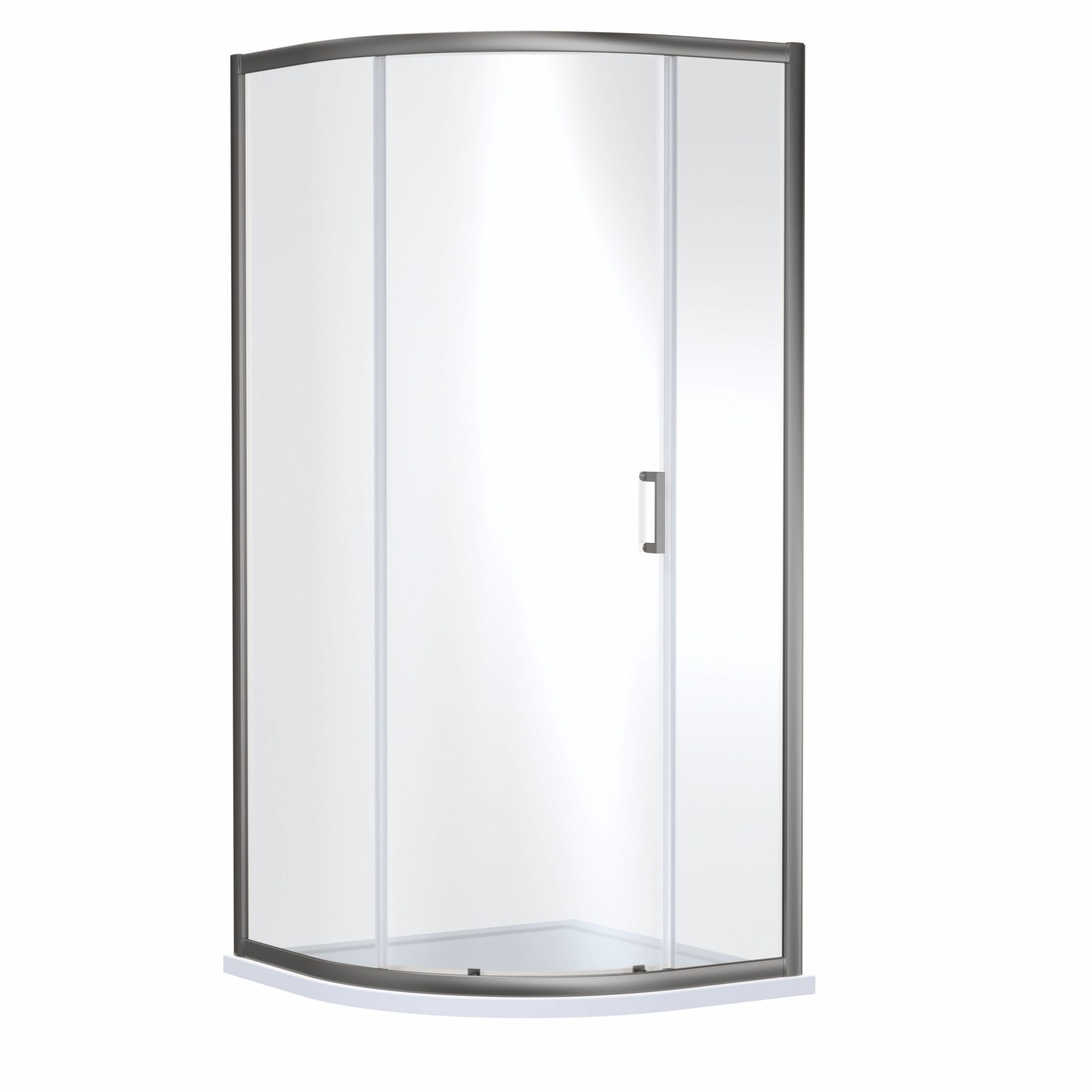 Nuie Rene 900mm Single Entry Quadrant Shower Enclosure – Brushed Pewter