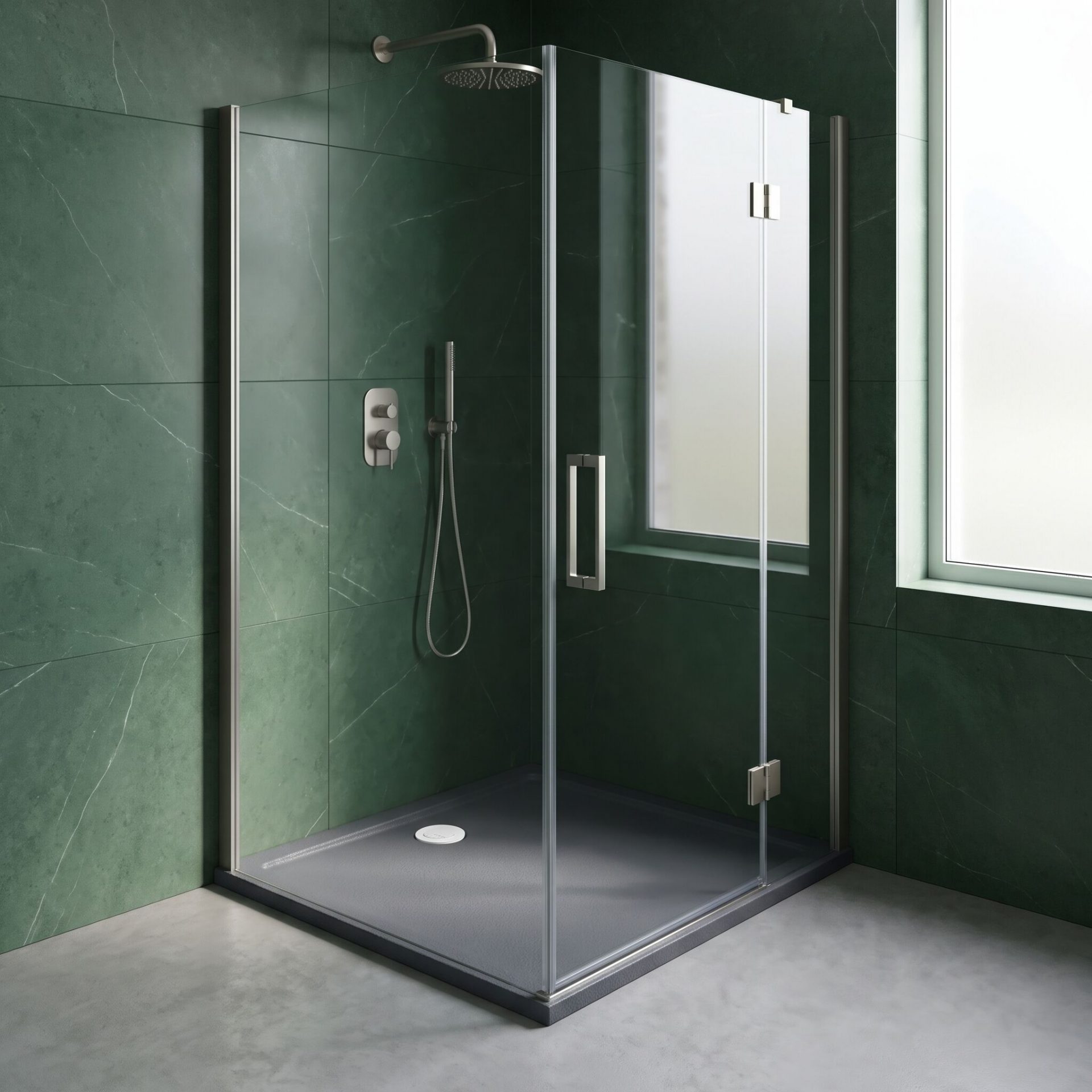 Nuie 40mm Slimline Square Shower Tray – Slate Grey