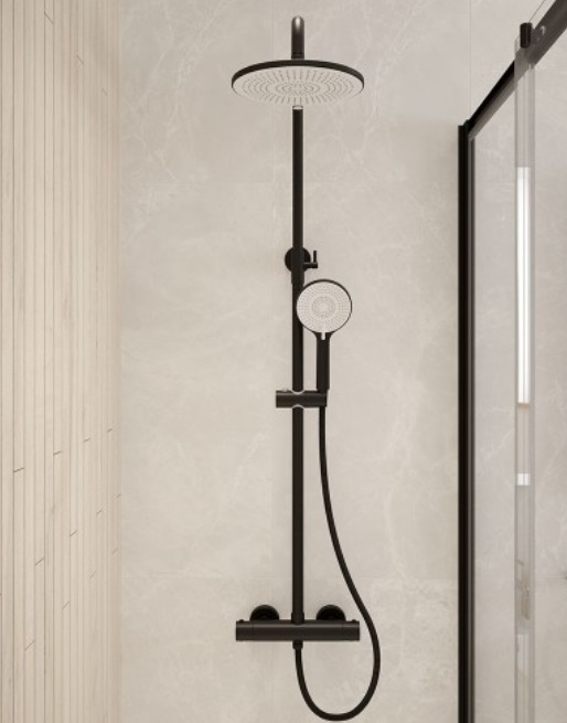 Sonas Alita Rain Thermostatic Shower Kit – Matt Black