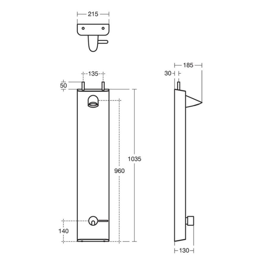 Armitage Shanks Kirn Shower Panel With Thermostatic Lever Valve – Chrome
