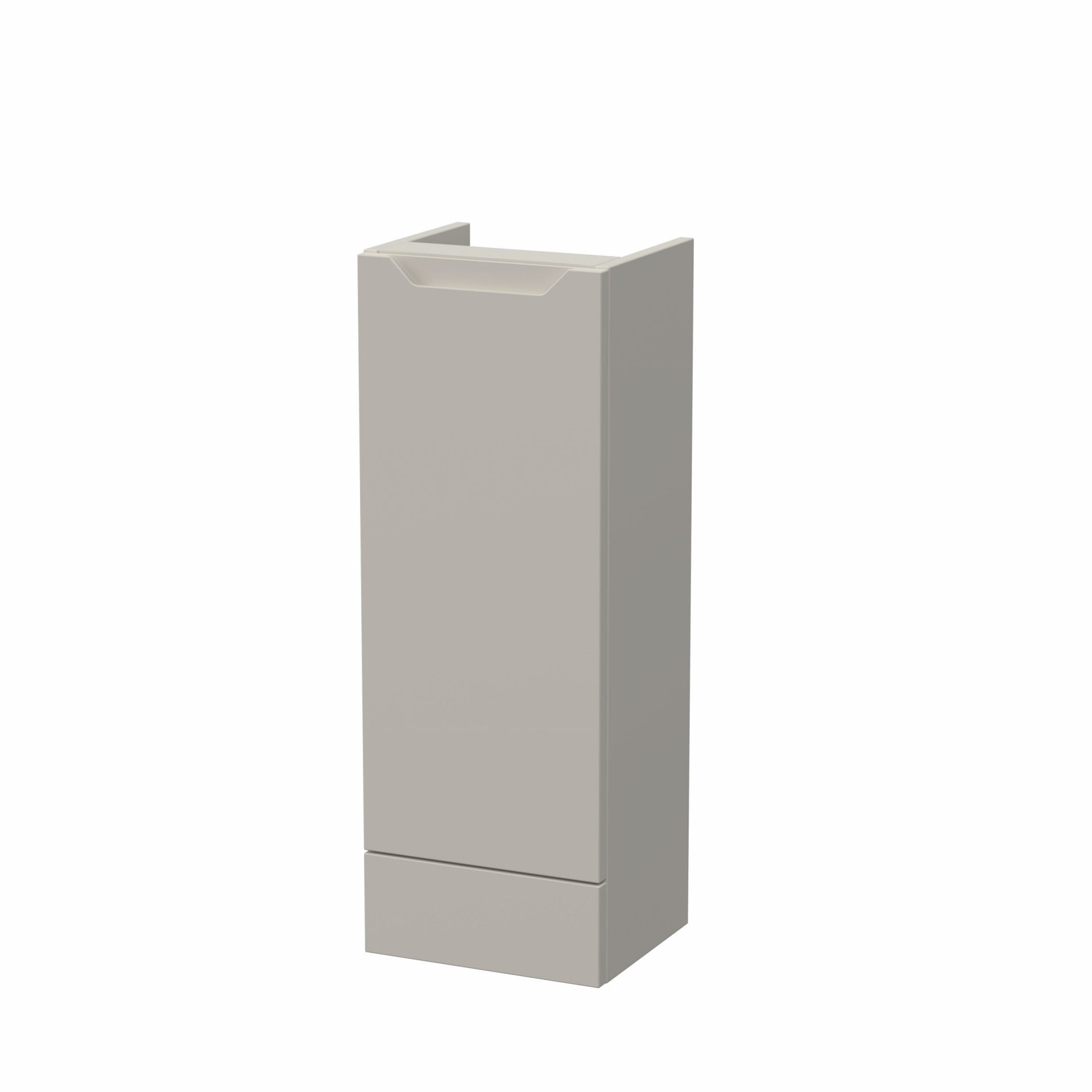 Nuie Lux Loave 300mm 1 Door Slim Floorstanding Base Unit – Pebble Grey