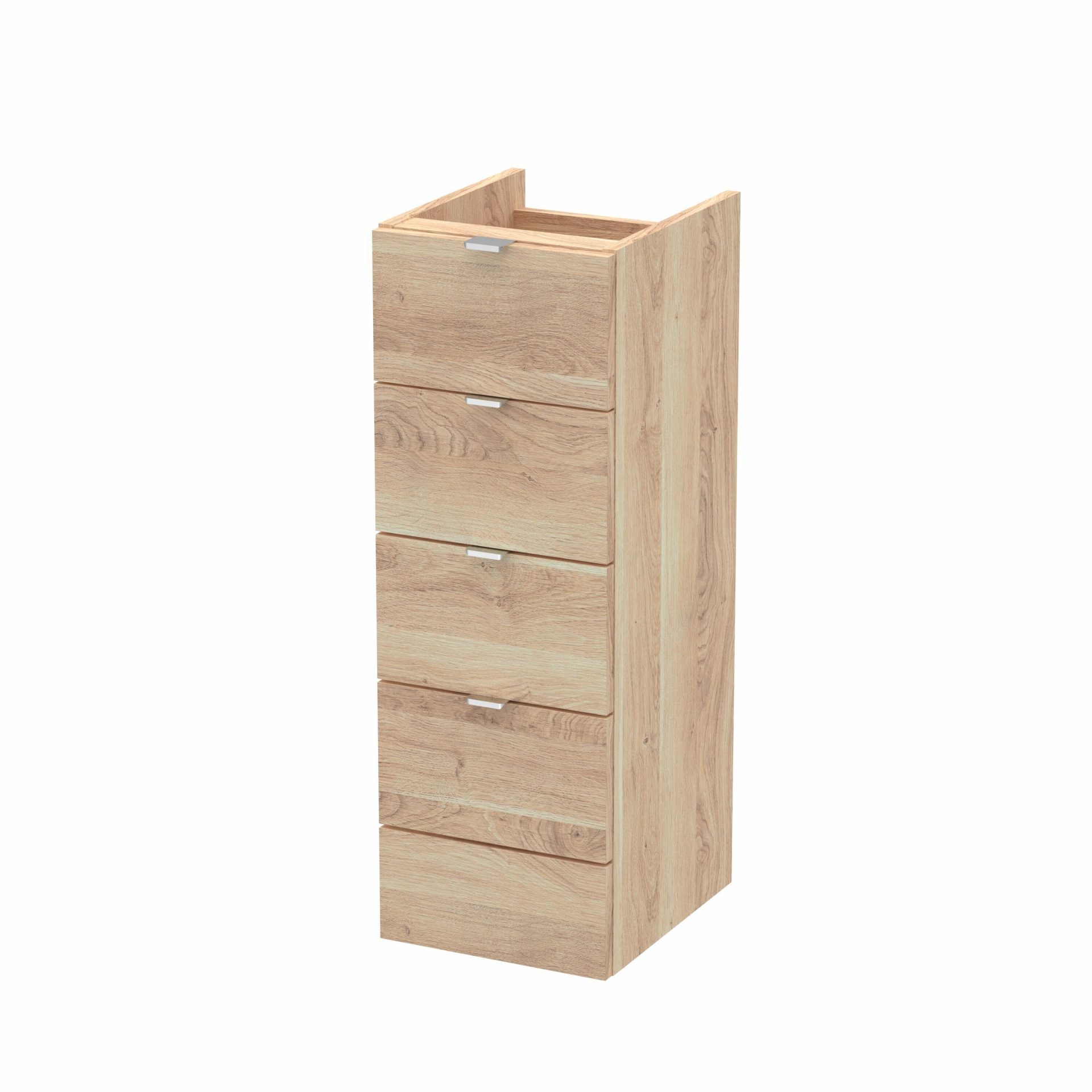 Hudson Reed Fusion Full Depth 300mm 4 Drawer Floor Standing Unit – Bleached Oak