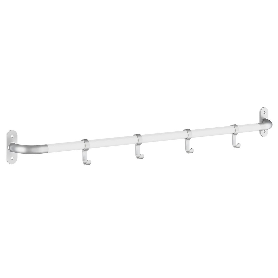 Smedbo Beslagsboden Hook Rack, 4-hooks – Matt Grey/White