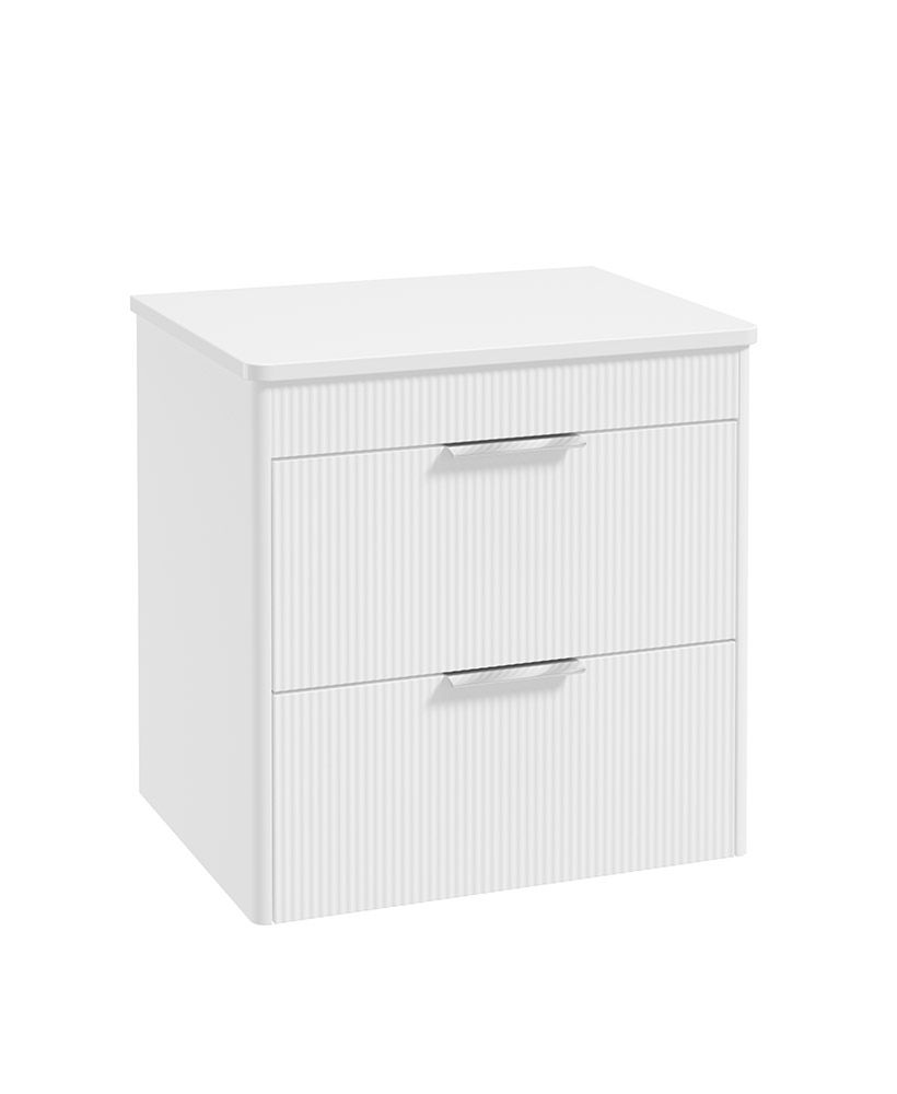 Sonas Reed 600mm 2 Drawer Countertop Wall Hung Unit with Optional Basin – Matt Lakeshore Lily