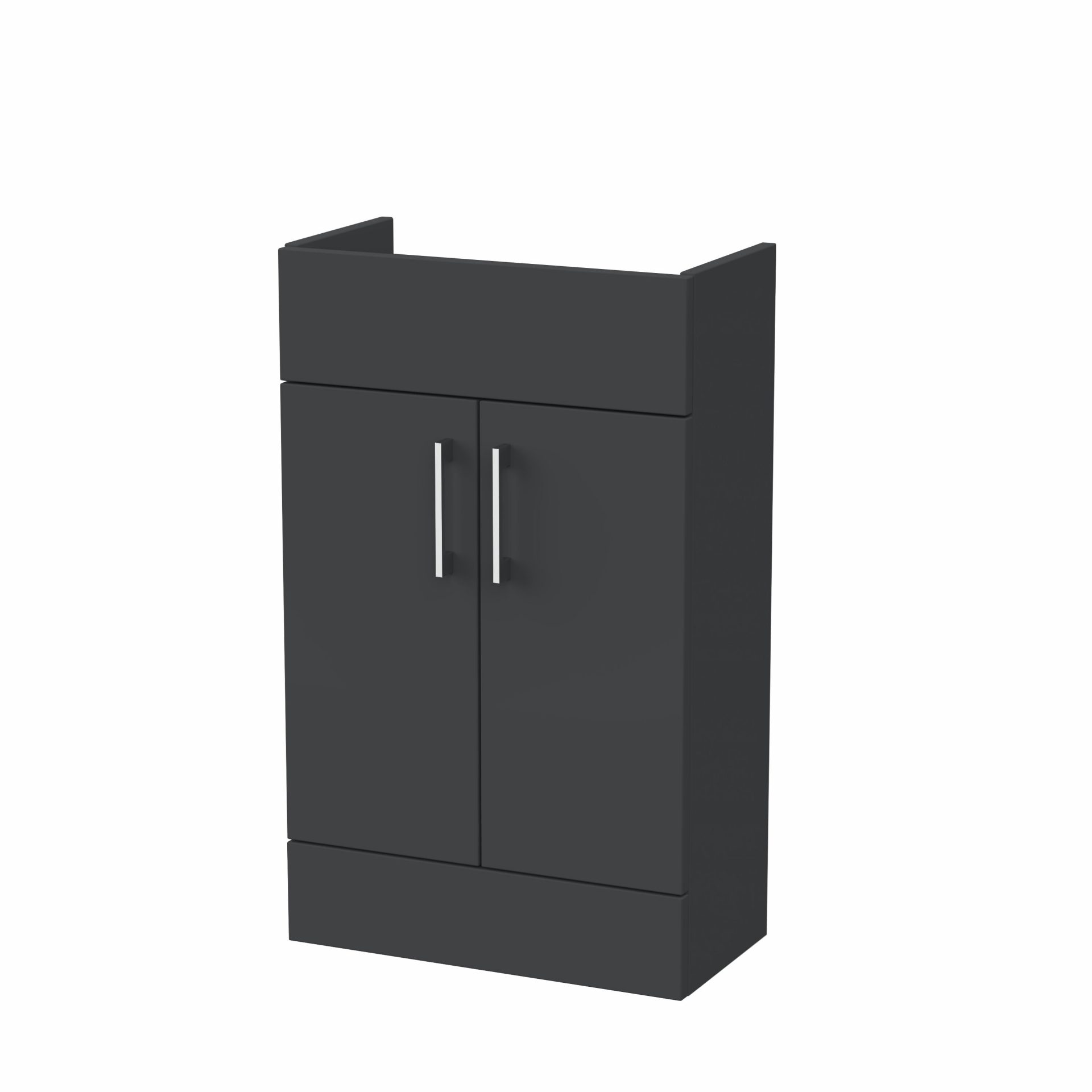 Nuie Lux Krest 500mm 2 Door Slim Floorstanding Unit – Soft Black