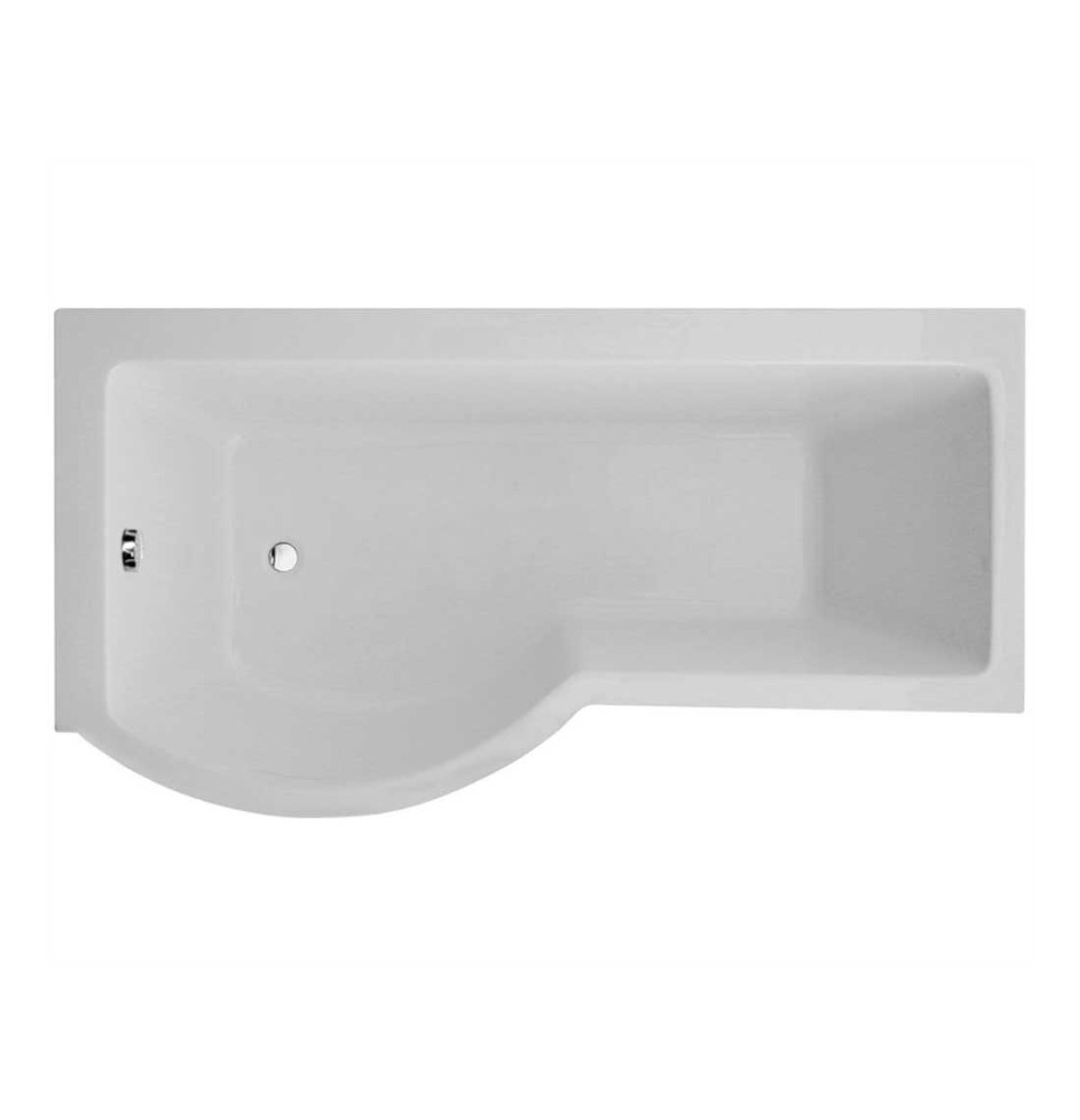 Sonas P Shape 1700x900mm Shower Bath with Bath Panel & Bath Screen