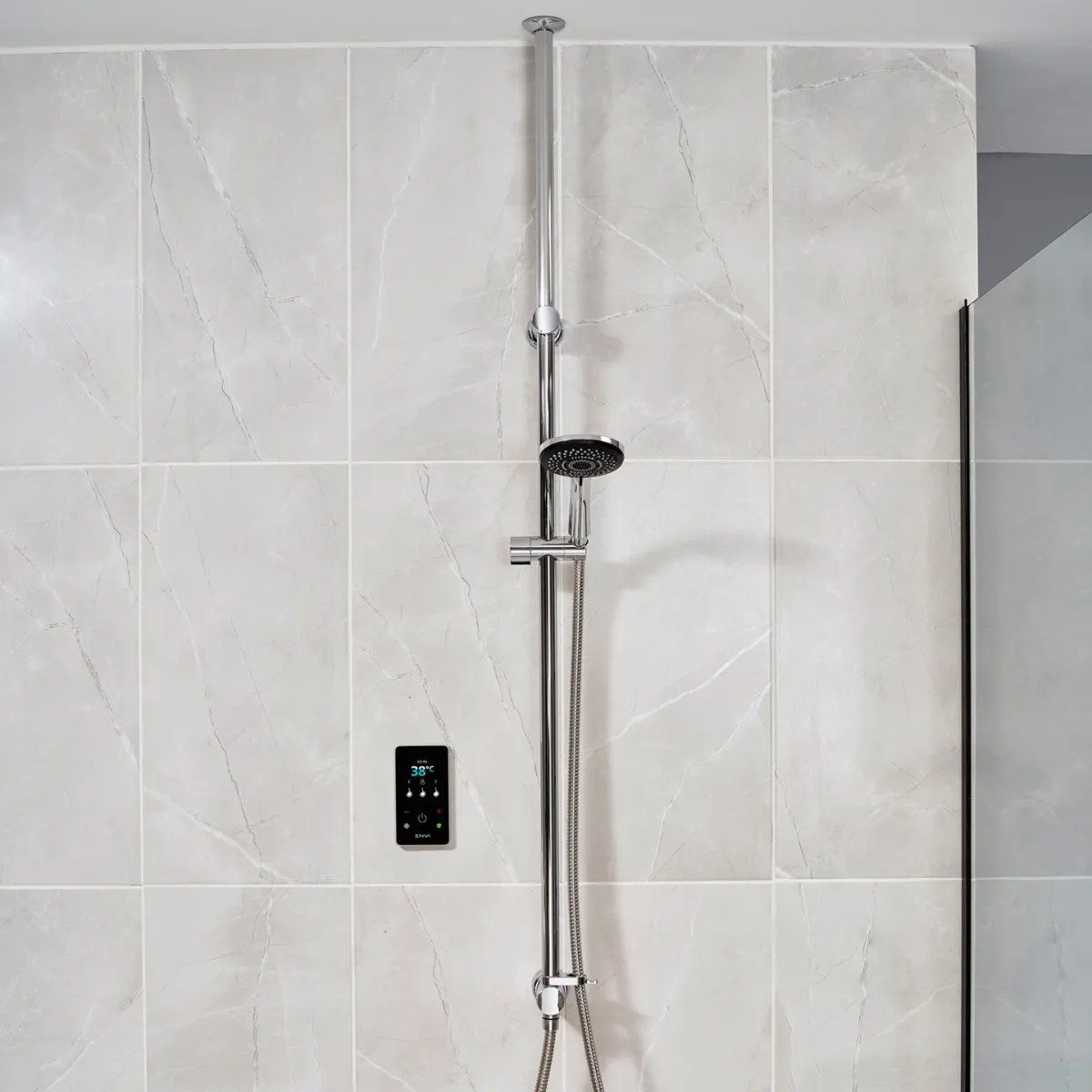 Triton ENVi 9.0kW Thermostatic Single Outlet Ceiling Fed Kit – Silver