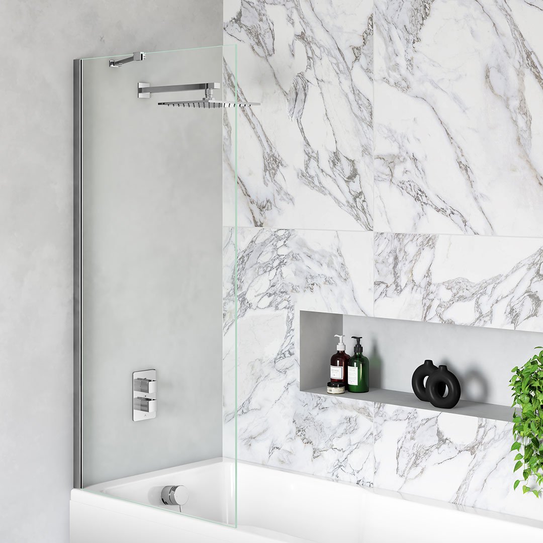 Emmi 8mm Bath Screen, Wall Profile & Bracing Bar Kit - Chrome - Get My Taps
