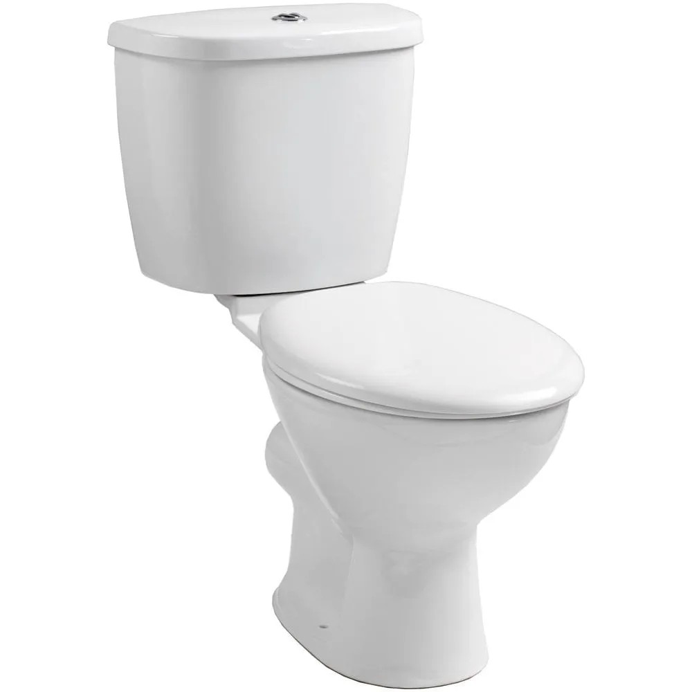 Qualitex Ebony Close Coupled WC & Soft Close Seat