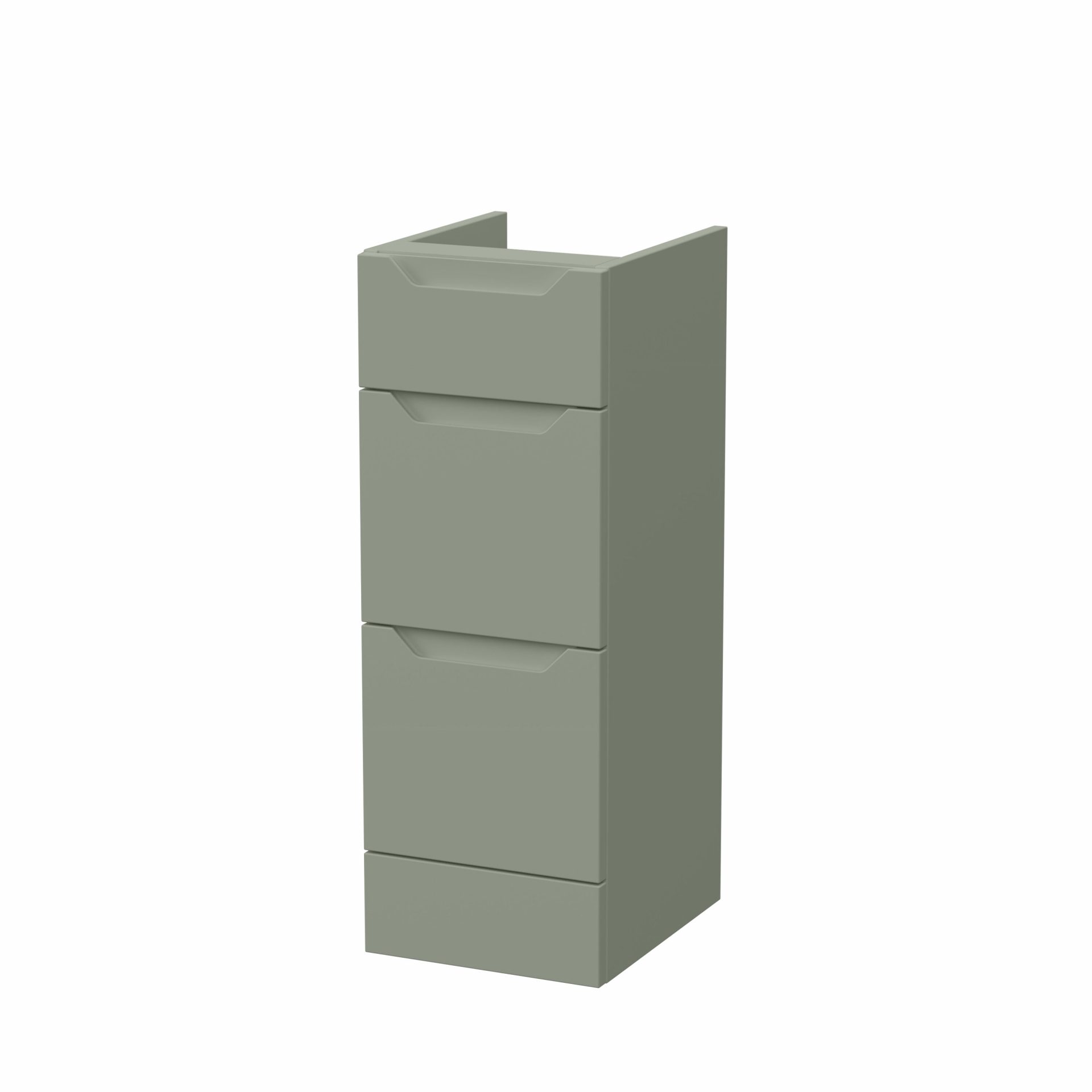 Nuie Lux Loave 300mm 3 Drawer Standard Floorstanding Unit – Fern Green