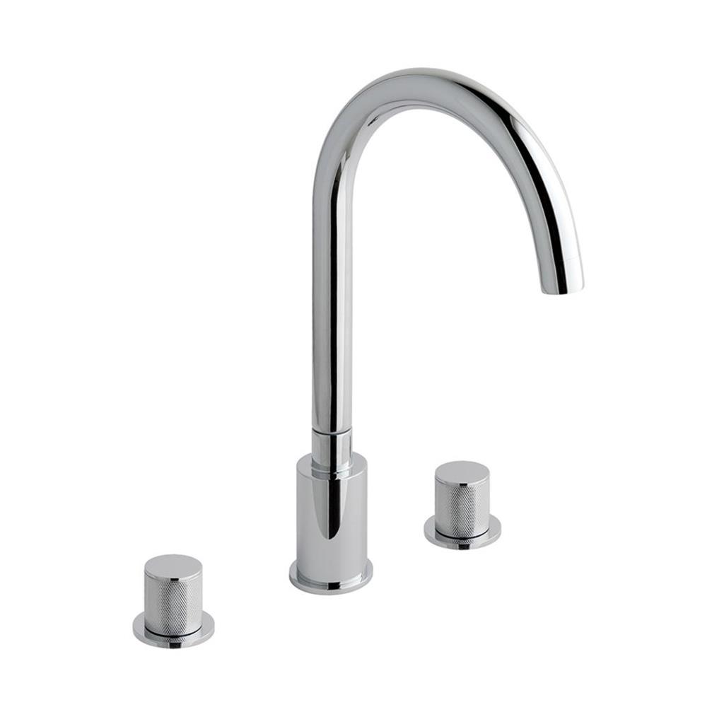 Eastbrook Prado Cylinder 3 Tap Hole Basin Mixer Tap – Chrome