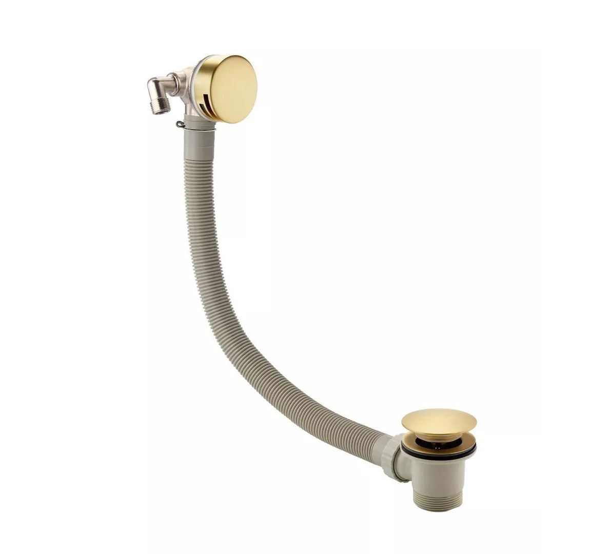 Eastbrook Bath Push Button Waste with Overflow Filler – Brushed Brass