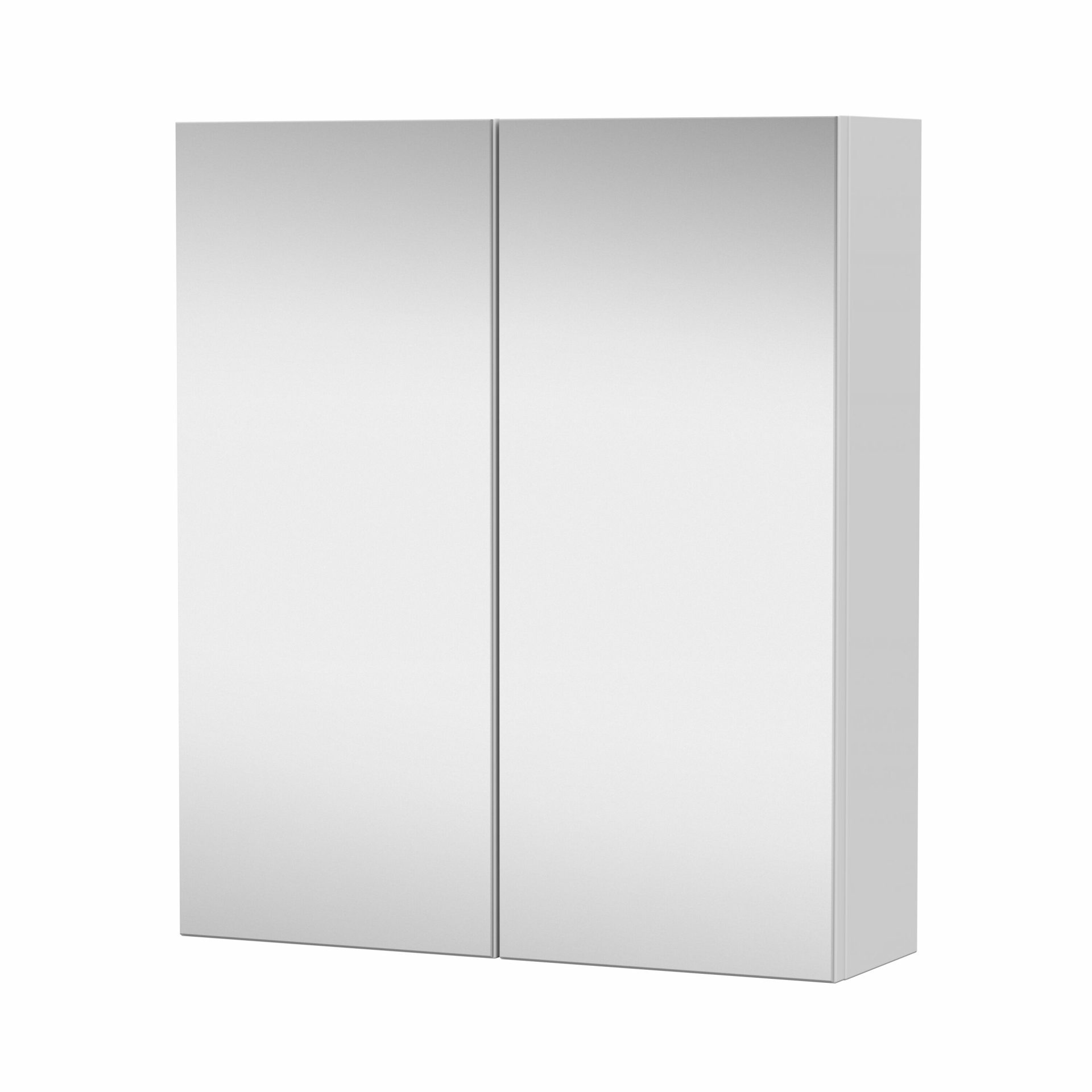Nuie Lux Krest 600mm 2 Door Wall Mirror Cabinet – Matt White
