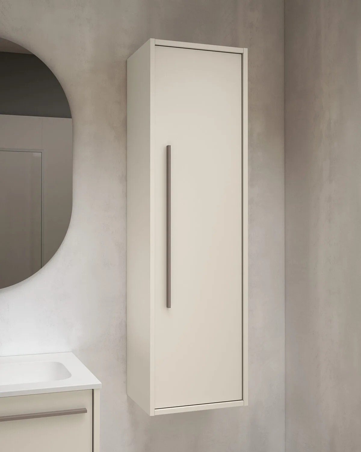 Tissino Tellao 1000mm Vanity Unit Inc Storage Column Pack – Soft Taupe