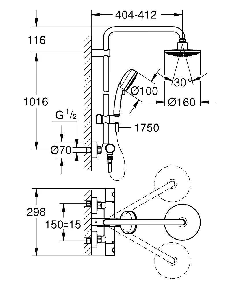 Grohe Tempesta Cosmopolitan 160 Shower System – Chrome