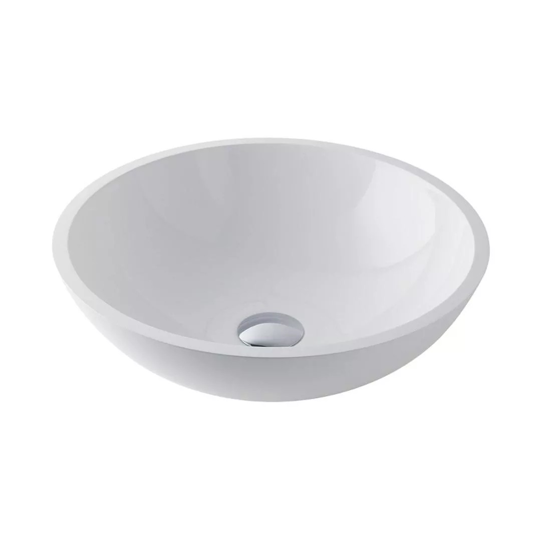 Eastbrook Rondo 410x410mm Cast Marble Sit On Basin – White