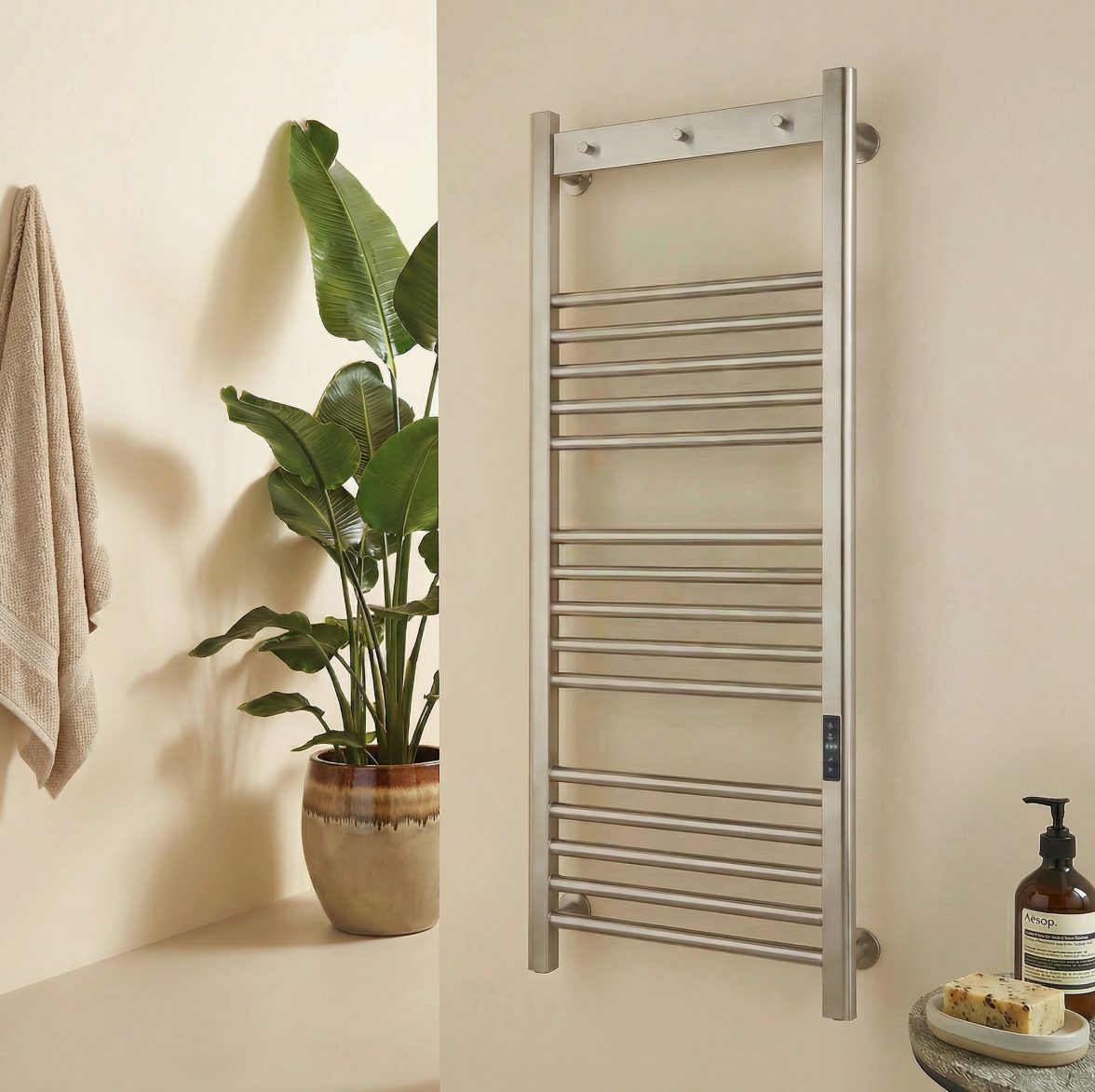Kartell Designer Toro Smart Dry Electric Towel Rail – Brushed Nickel