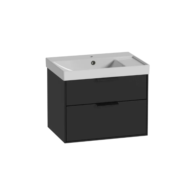 Roper Rhodes Faber 600mm 2 Drawer Wall Hung Unit & Basin – Matt Black