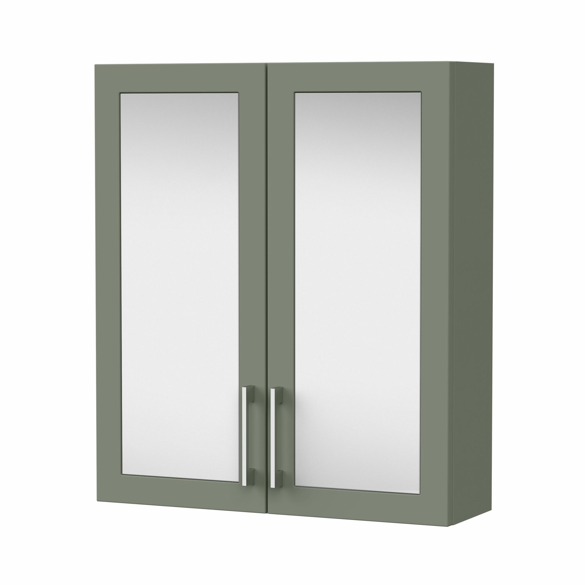 Nuie Lux Fable 600mm 2 Door Wall Mirror Cabinet – Fern Green