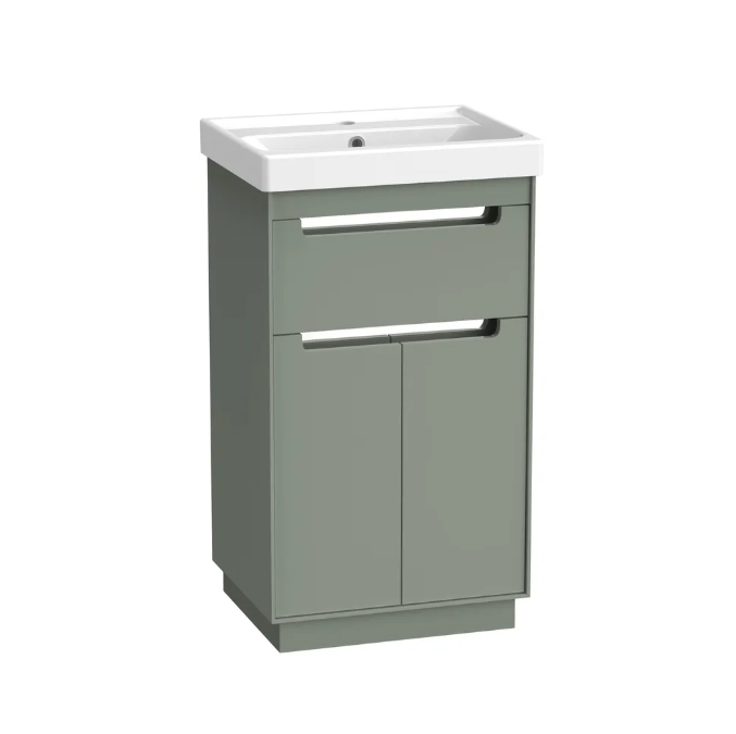 Tavistock Acumen 500mm Freestanding Vanity Unit & Basin – Matt Laurel Green