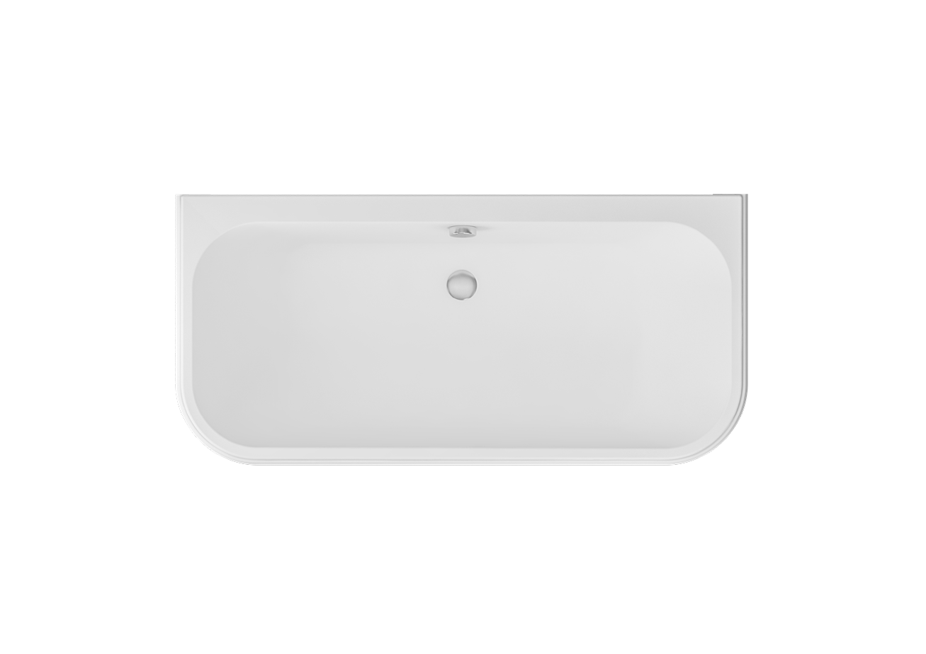 Eastbrook Beaufort 5mm Malin D-Shape Back to Wall Bath 1600x800mm