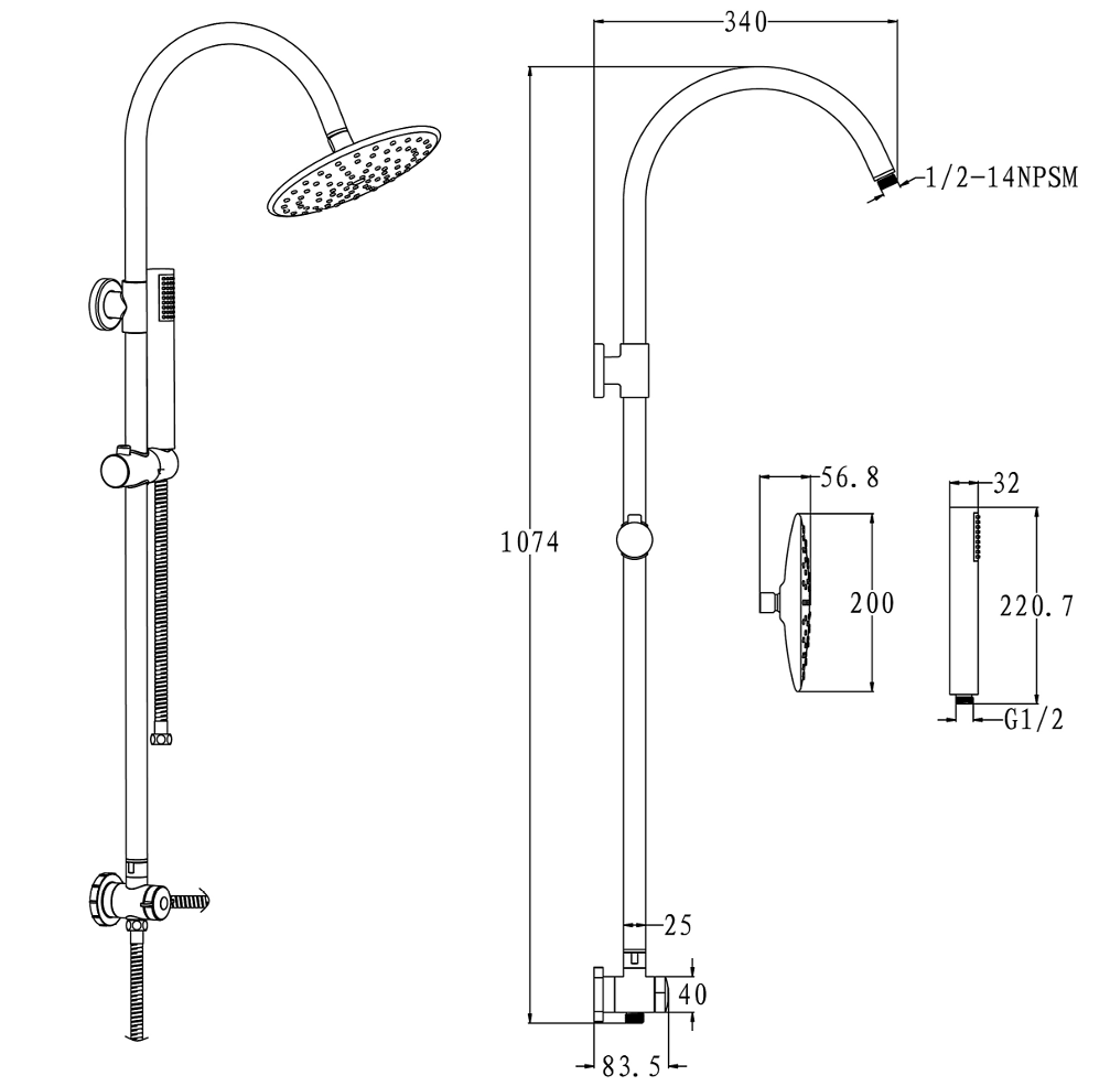 Eastbrook New Breeze Rigid Riser Kit – Chrome