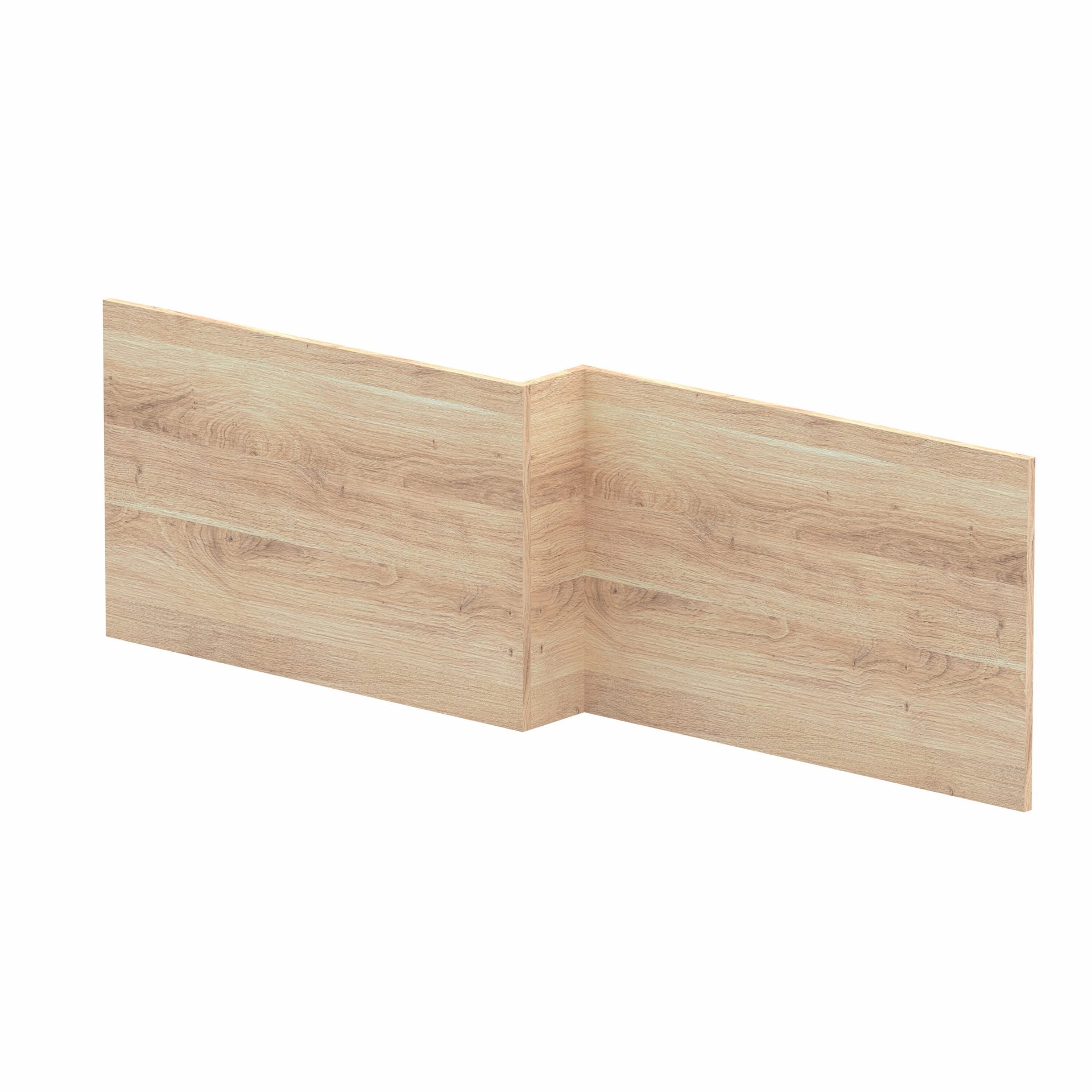 Hudson Reed 1700mm L-Shaped MDF Shower Bath Front Panel – Bleached Oak