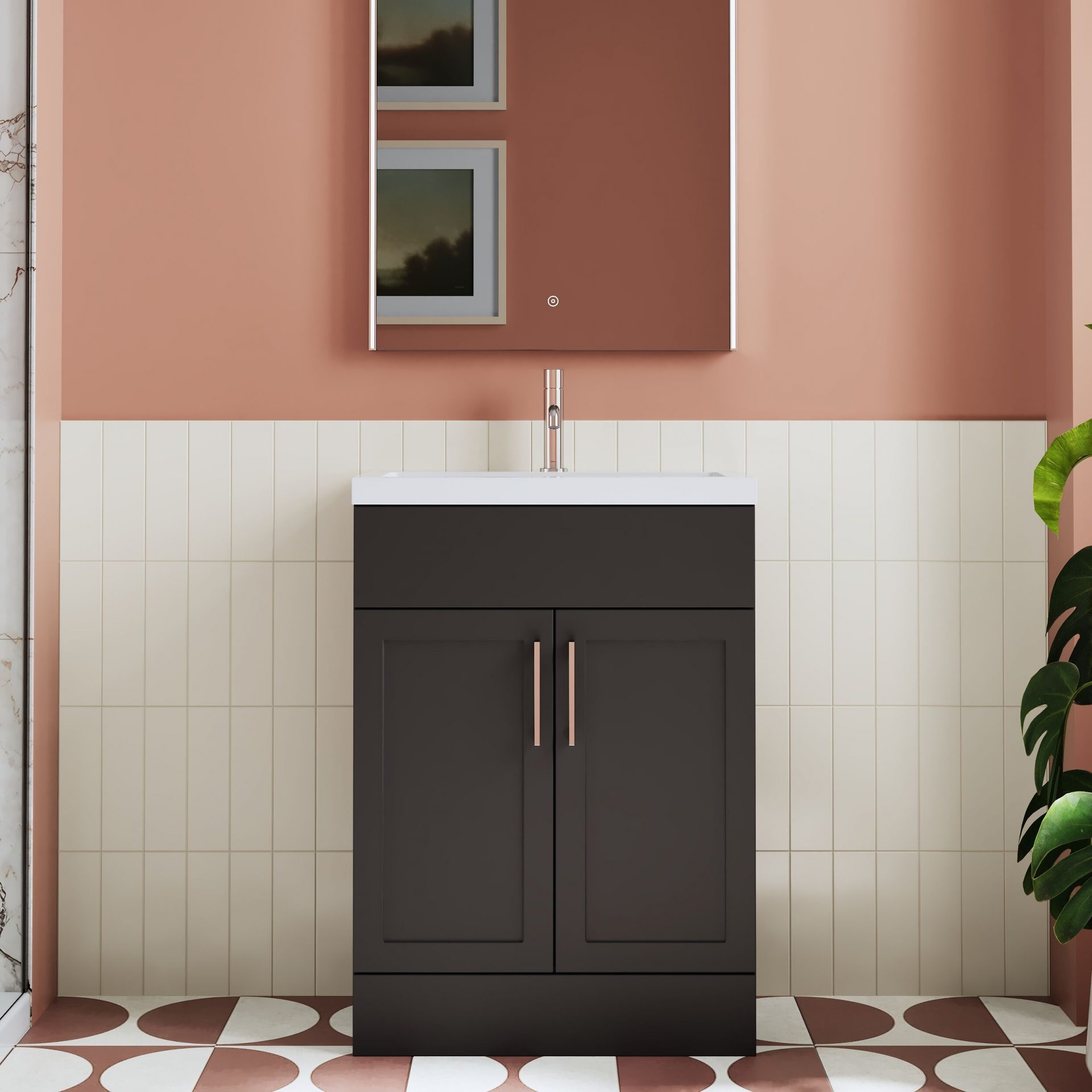 Nuie Lux Fable 600mm 2 Door Standard Floorstanding Unit – Soft Black