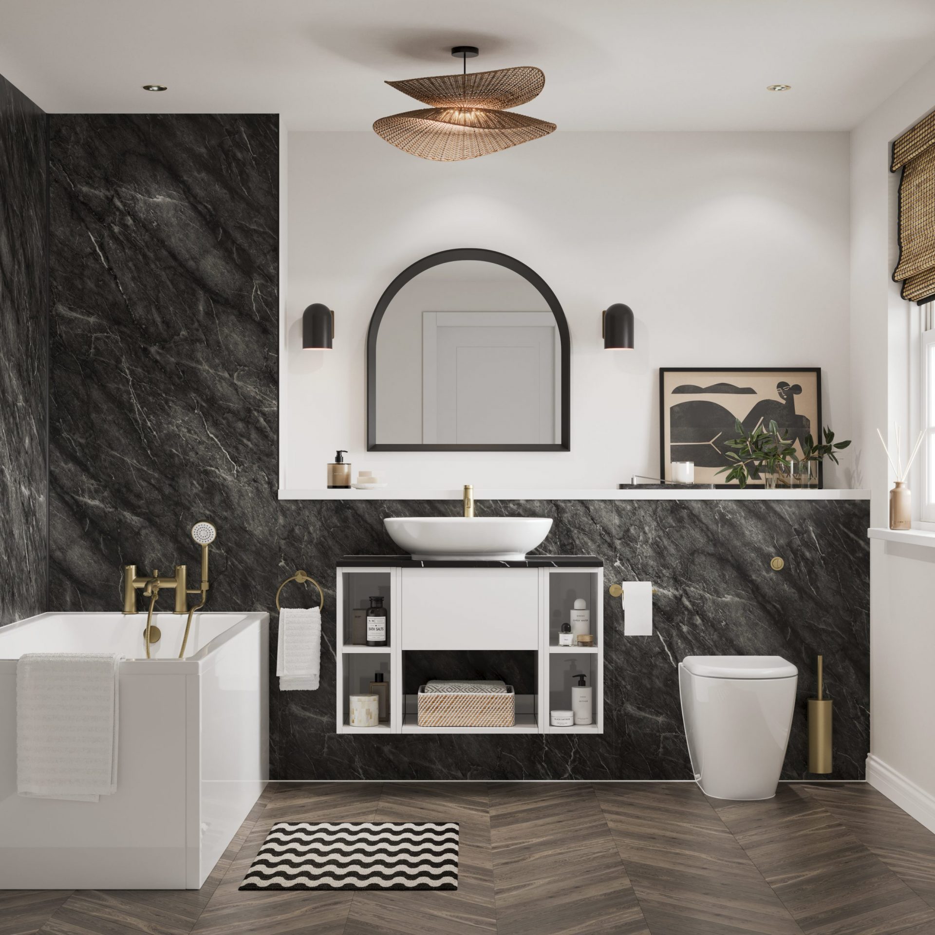 Showerwall Impression Collection Wall Panel – Nero Marble