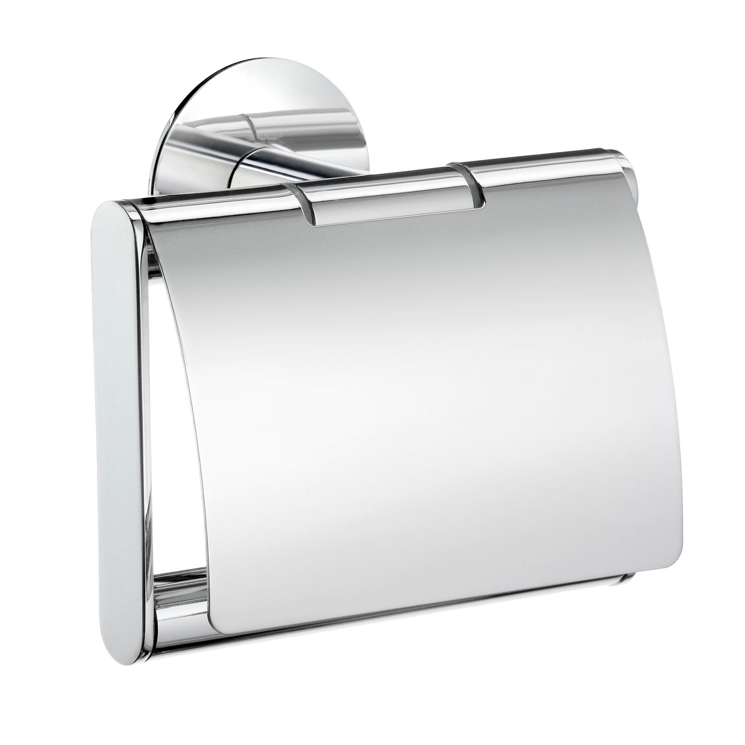 Smedbo Dot Self-Adhesive Toilet Roll Holder with Lid – Chrome