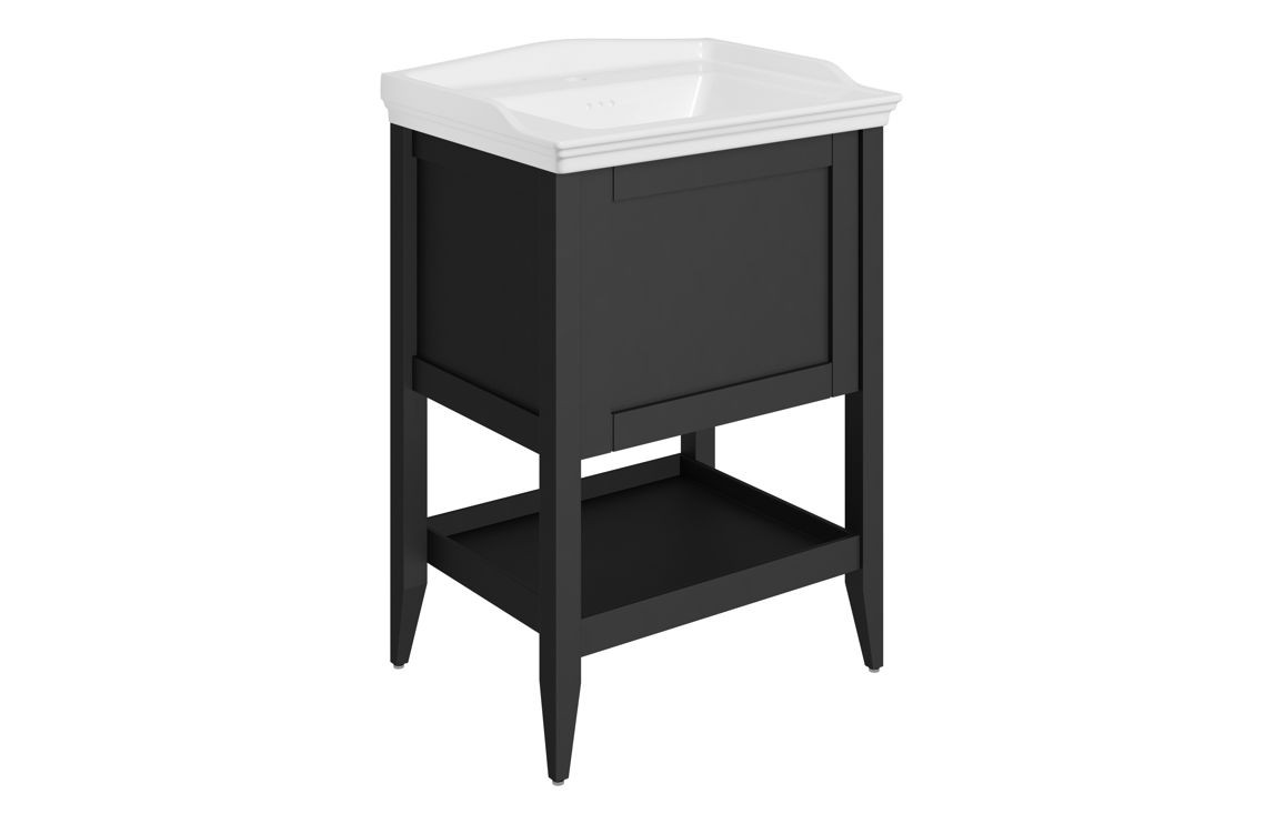 MyBathrooms Fonte 650mm 1 Drawer Floor Standing Unit & Basin – Matt Anthracite