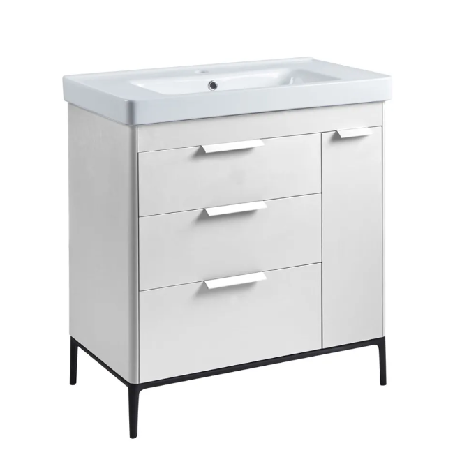 Roper Rhodes Fairmont 800mm Freestanding Vanity Unit & Basin – Gloss White