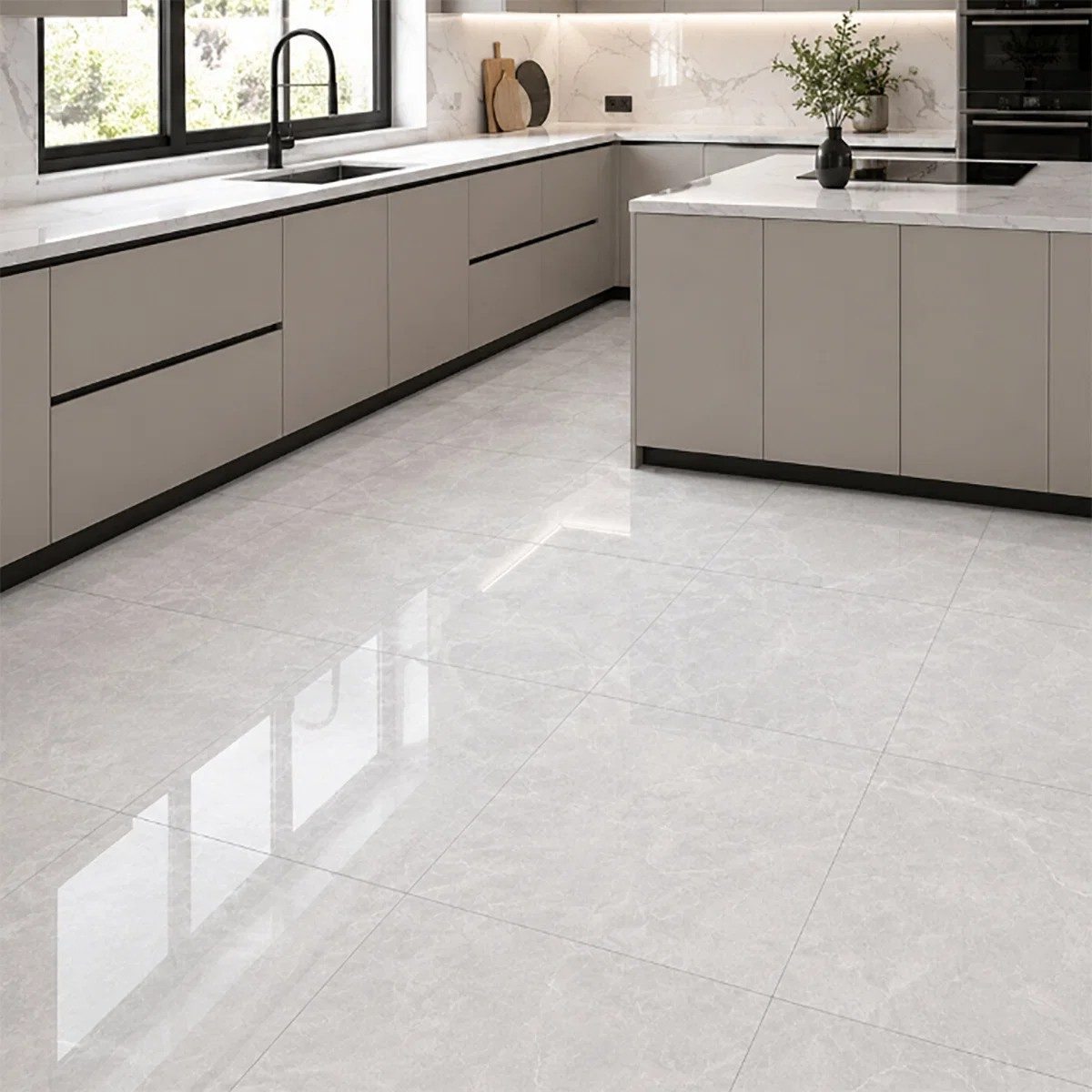 355 Grey Marble Polished Tile 60×60
