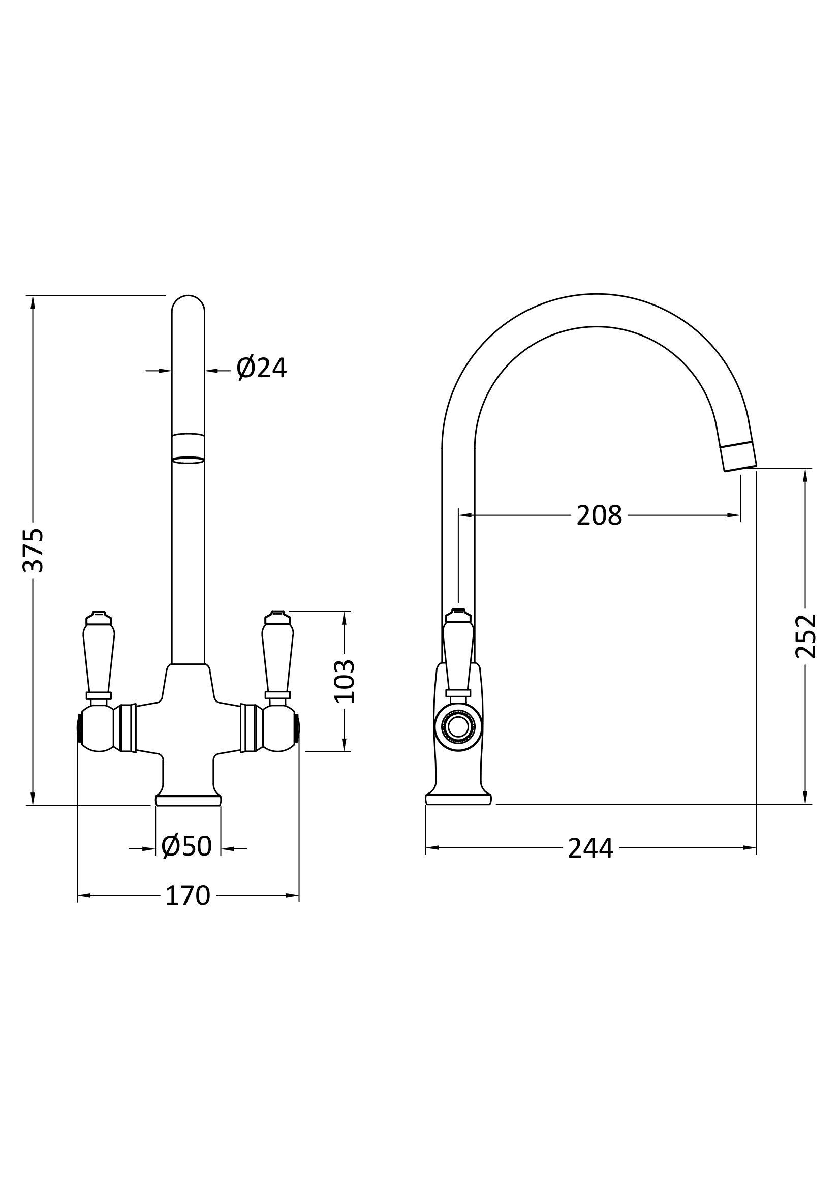 Nuie Cruciform Sink Mixer – Chrome