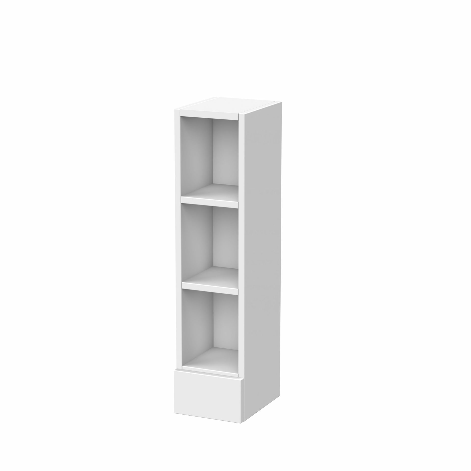 Nuie Lux Krest 200mm Slim Floorstanding Open Shelf Unit – Matt White