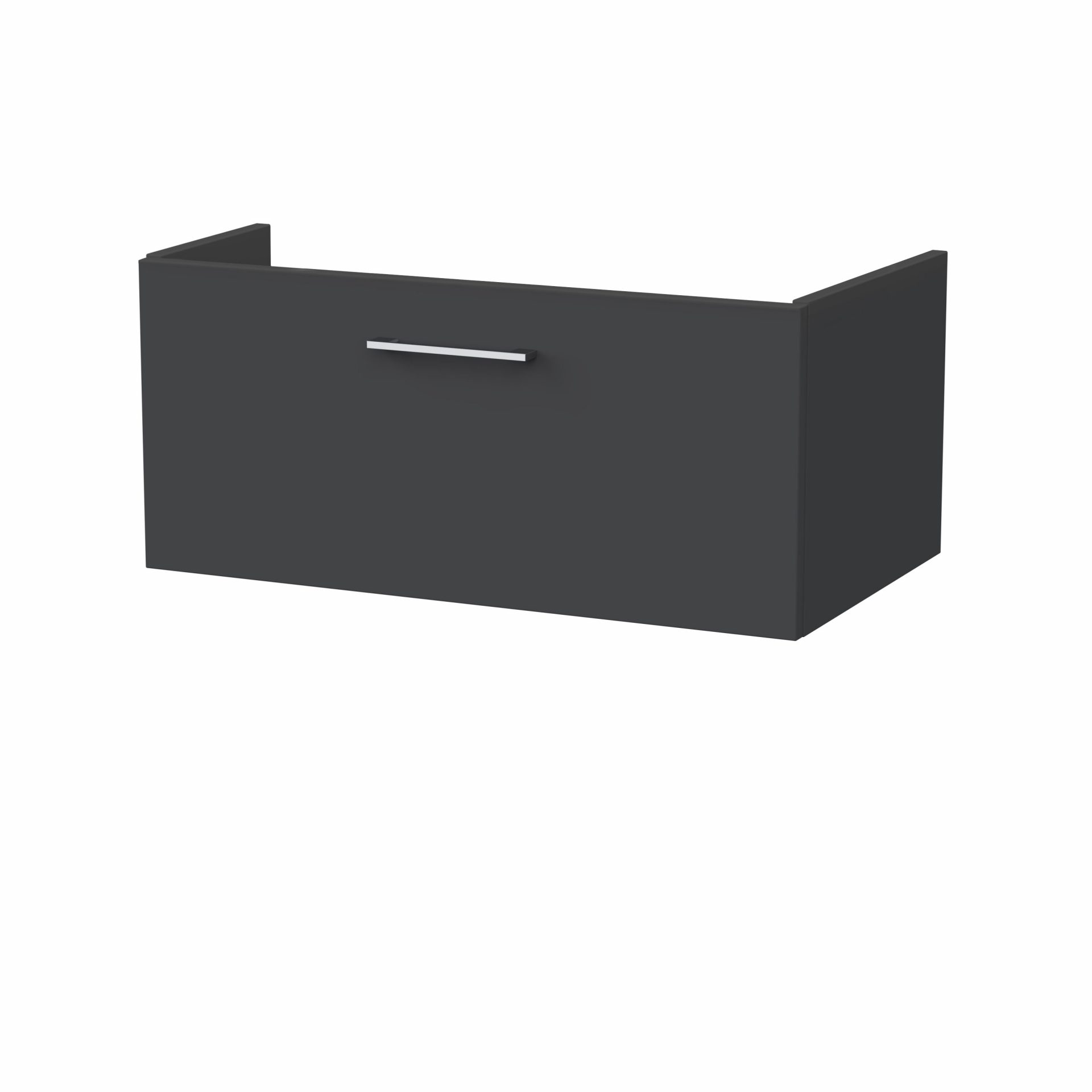 Nuie Lux Kivo 800mm 1 Drawer Wall Hung Vanity Unit – Soft Black