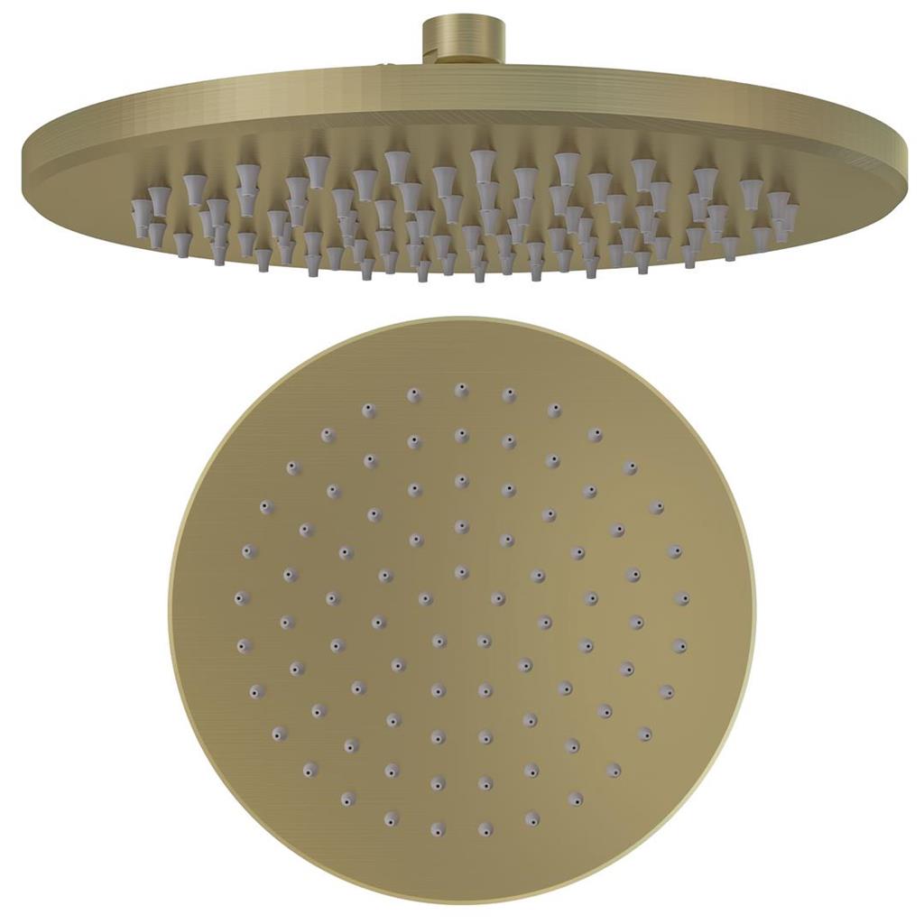 Eastbrook Meriden Concealed Valve, 300mm Shower Head & Wall Arm Bundle – Brushed Brass