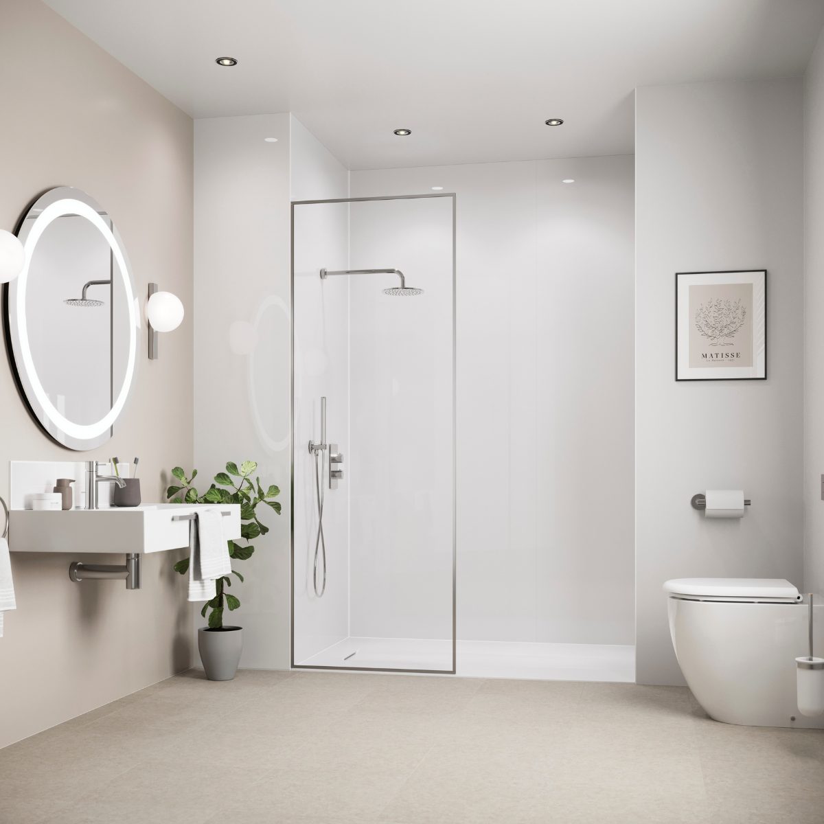 Showerwall Original Collection Wall Panel – White Gloss
