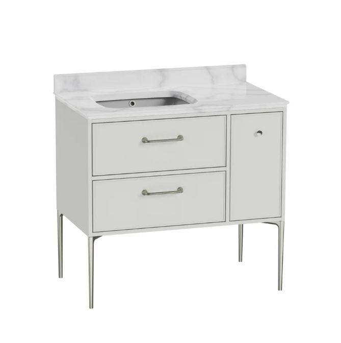 Roper Rhodes Walcot 900mm Freestanding 3 Drawer Vanity Unit & Basin – Matt White