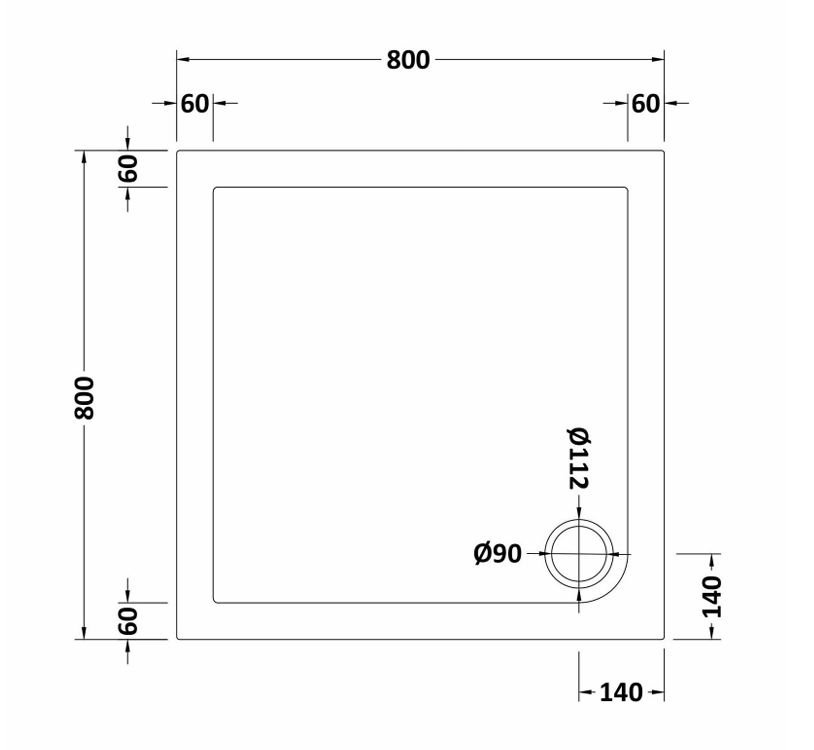 800 x 800mm Brushed Brass Pivot Door Shower Enclosure With White Tray