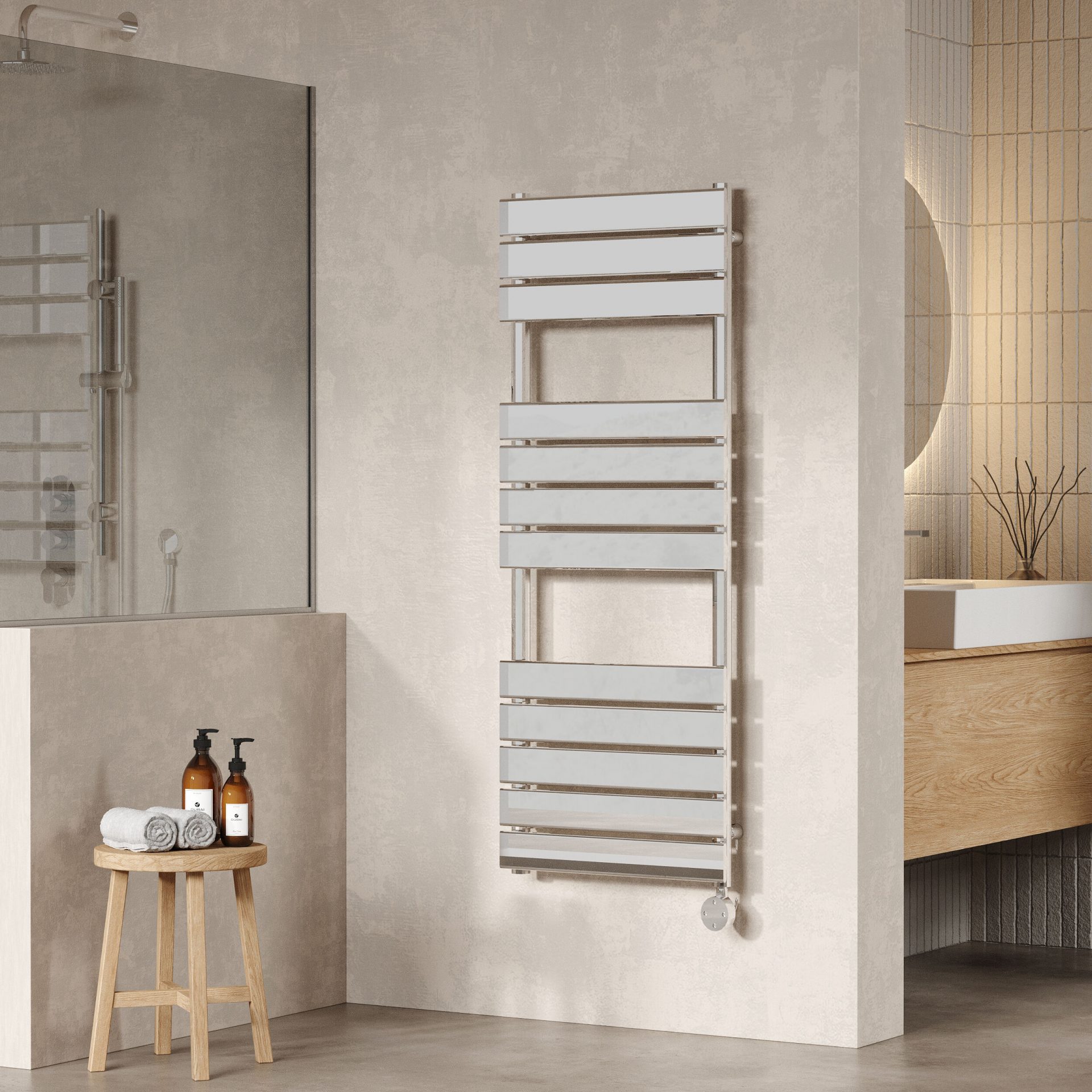 Nuie Vertical Electric Heated Towel Rail – Chrome