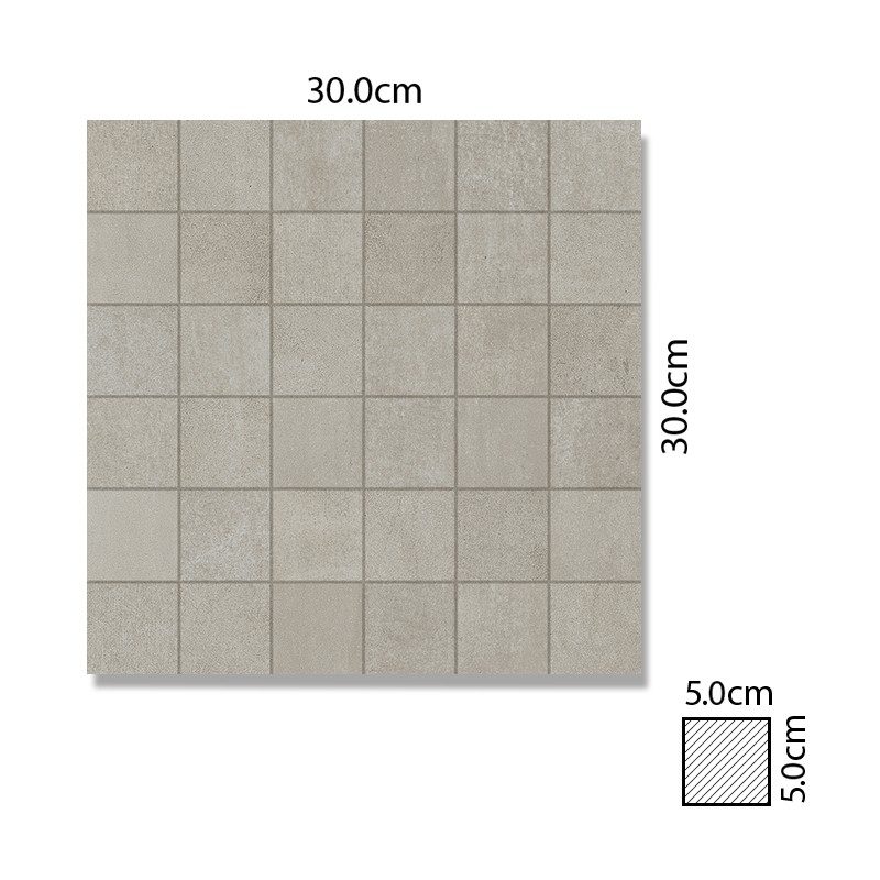 Abacus Ceramica Euro Area Grey Matt Porcelain Mosaic 30x30cm