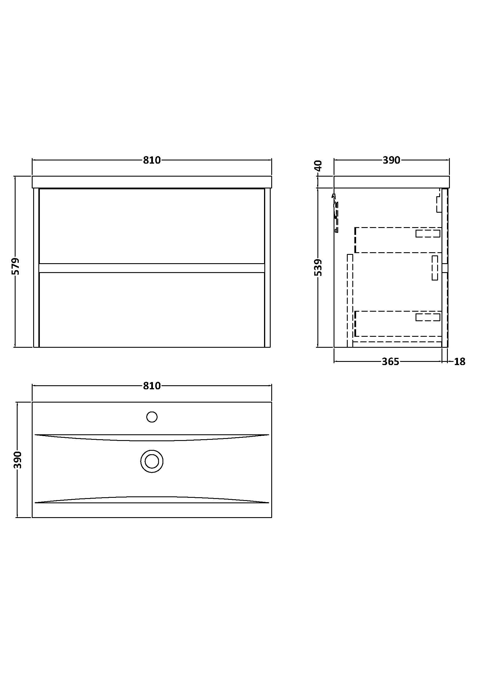 Nuie Havana 800mm 2 Drawer Wall Hung Unit & Mid-Edge Basin – Smoked Red